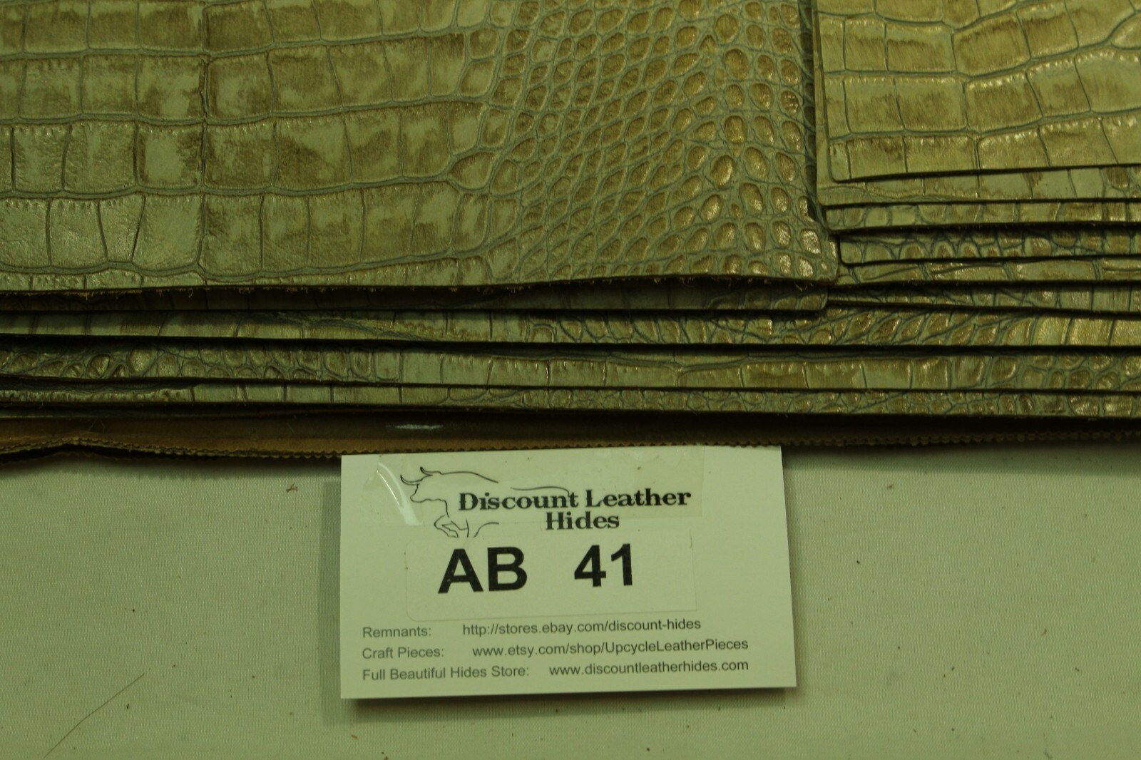 Golden Tan Croc (Various Sizes) Thin but slightly stiff ZE 79