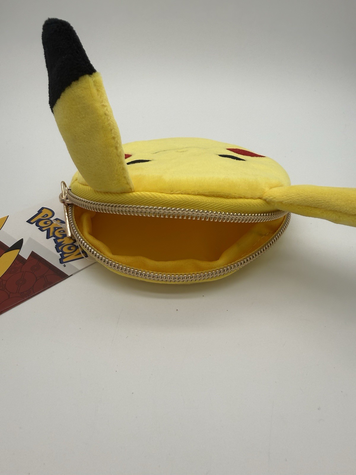 Pokemon Bioworld 2025 Plush Pikachu Small 5" Zipper Pouch Coin Purse Yellow New