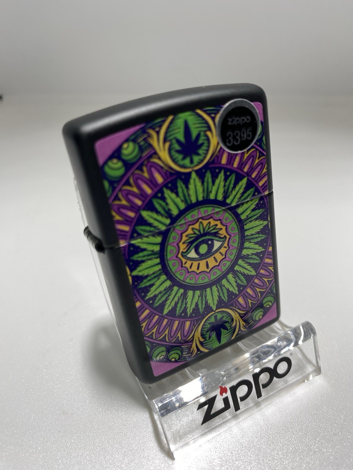 Zippo Black Light Leaf/Eye On A 2022 Lighter