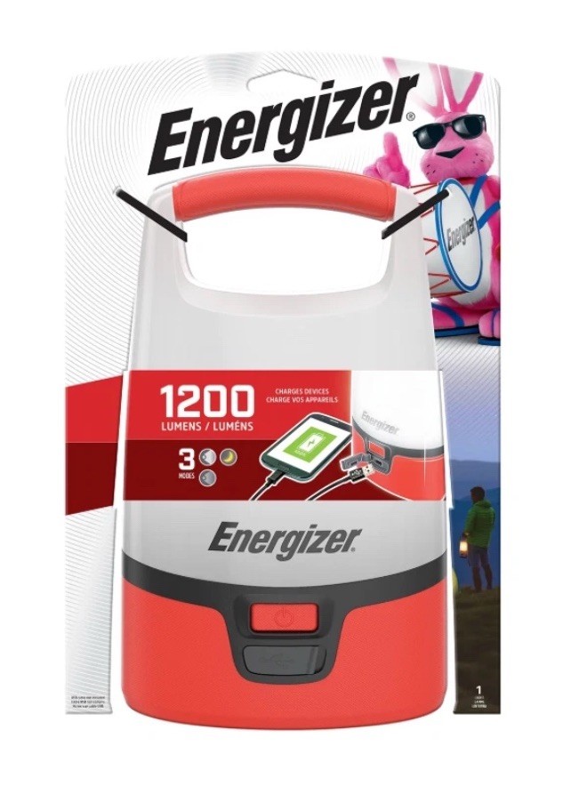 New Energizer Vision LED USB CHARGE PHONE 1200L Lantern Night Light - Red/White