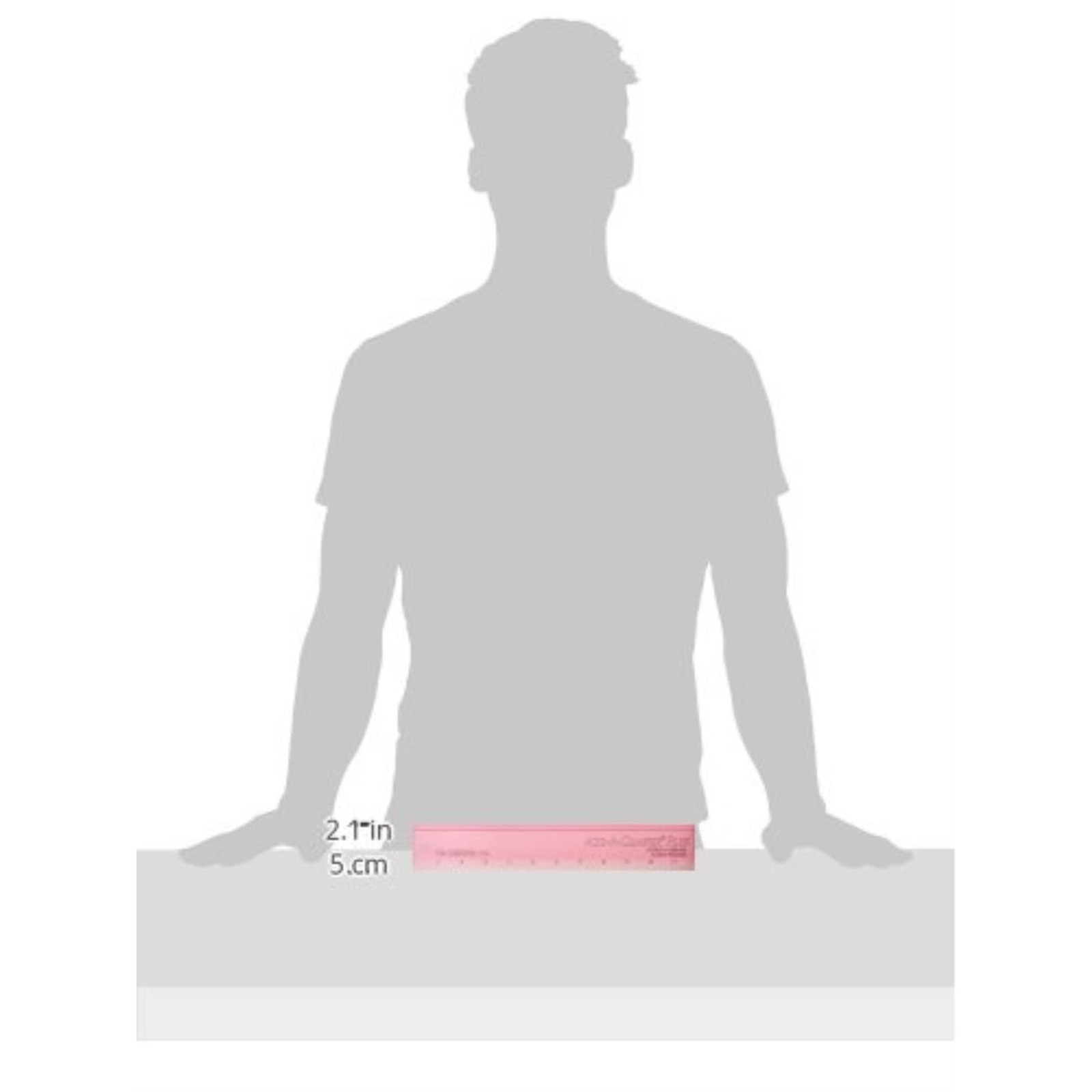 CM Designs Plus Pink Ruler 12" Add-A-Quarter PlusPk 12",
