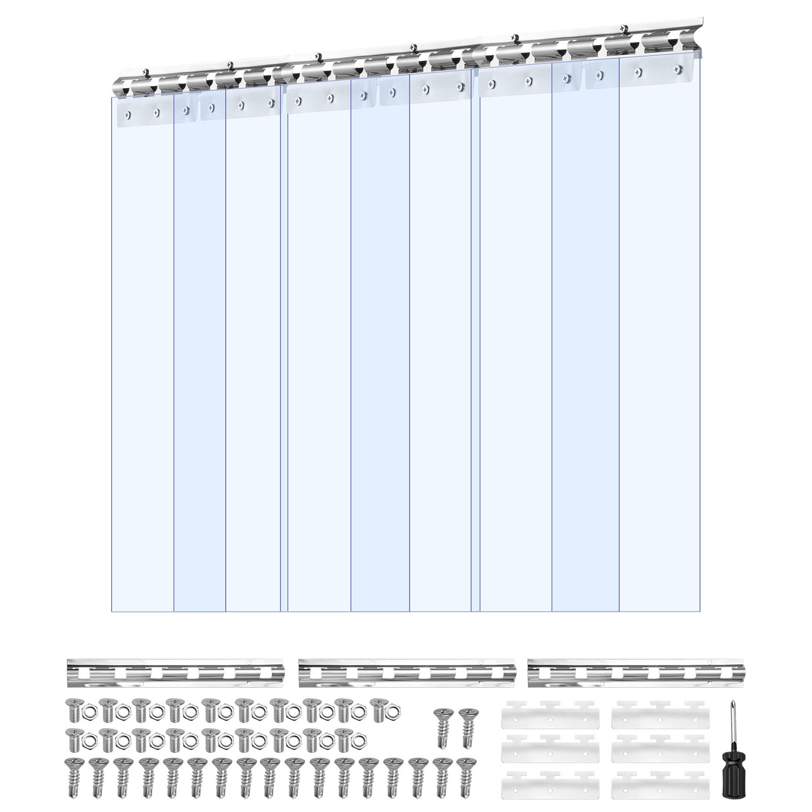 Uimoso 6 PCS PVC Strip Curtain 84 x 36 x 0.08 in for Walk-In Freezers