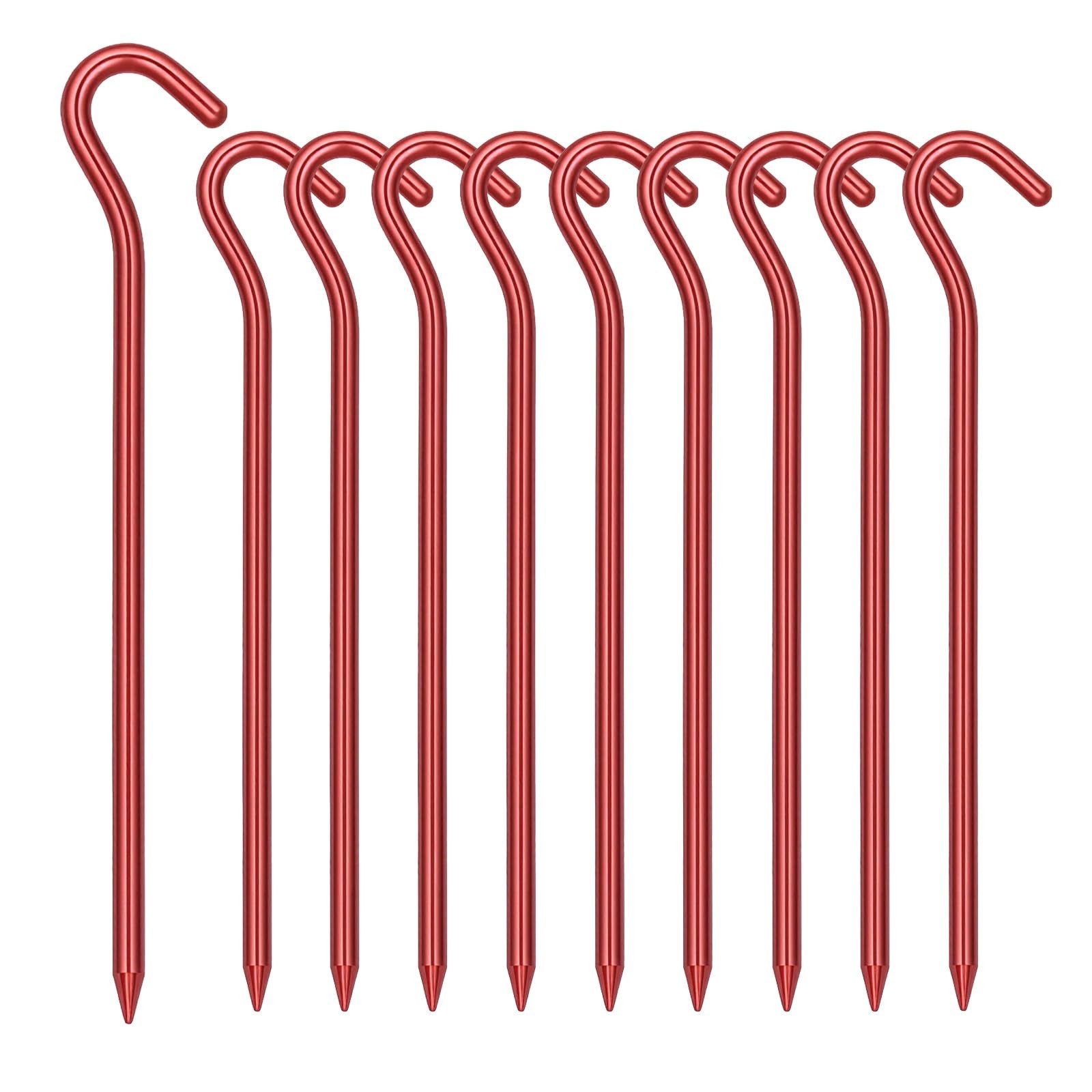 20 Pack Aluminum Tent Stakes - 7 Inch Lightweight Metal Ground Stakes Tent Pe...