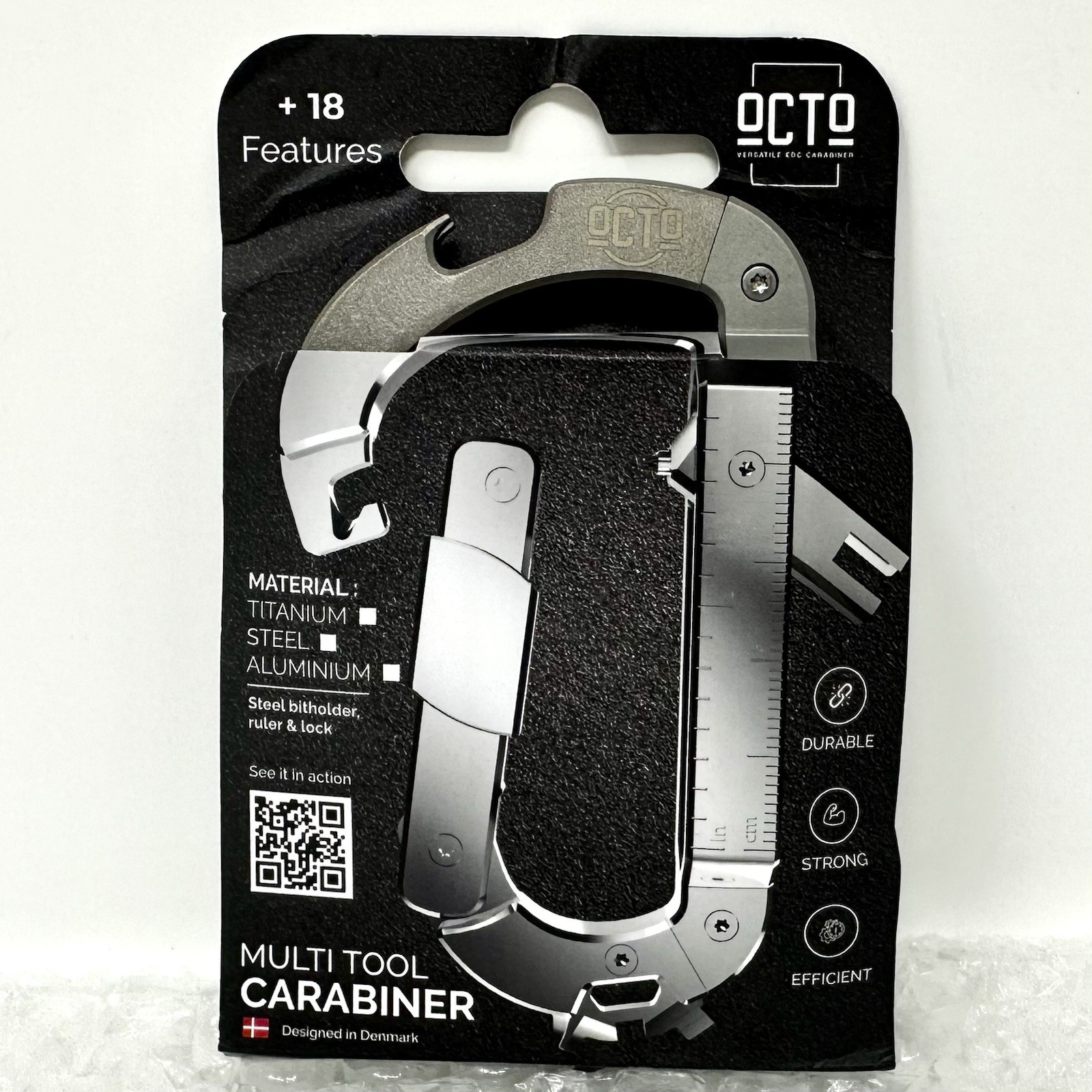 OCTO Titanium 18-in-1 Carabiner MULTITOOL TI - Versatile Lightweight *NEW*