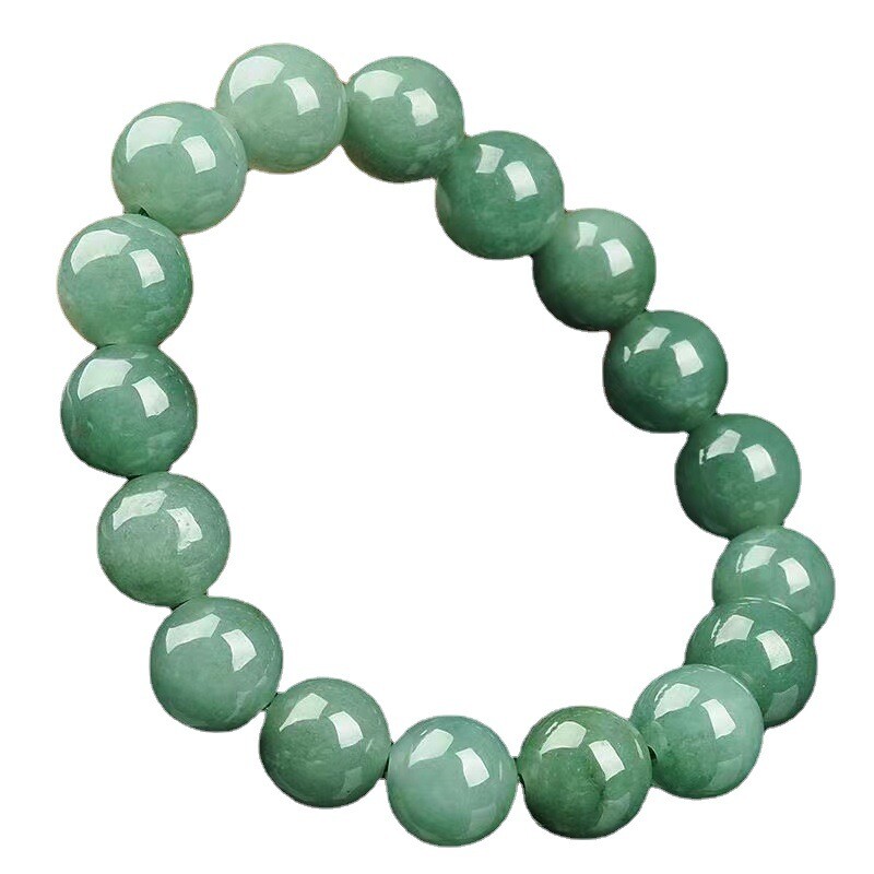 Certified Natural Burma A Jade Jadeite Lucky Best Green 10mm beads Bracelet AAA