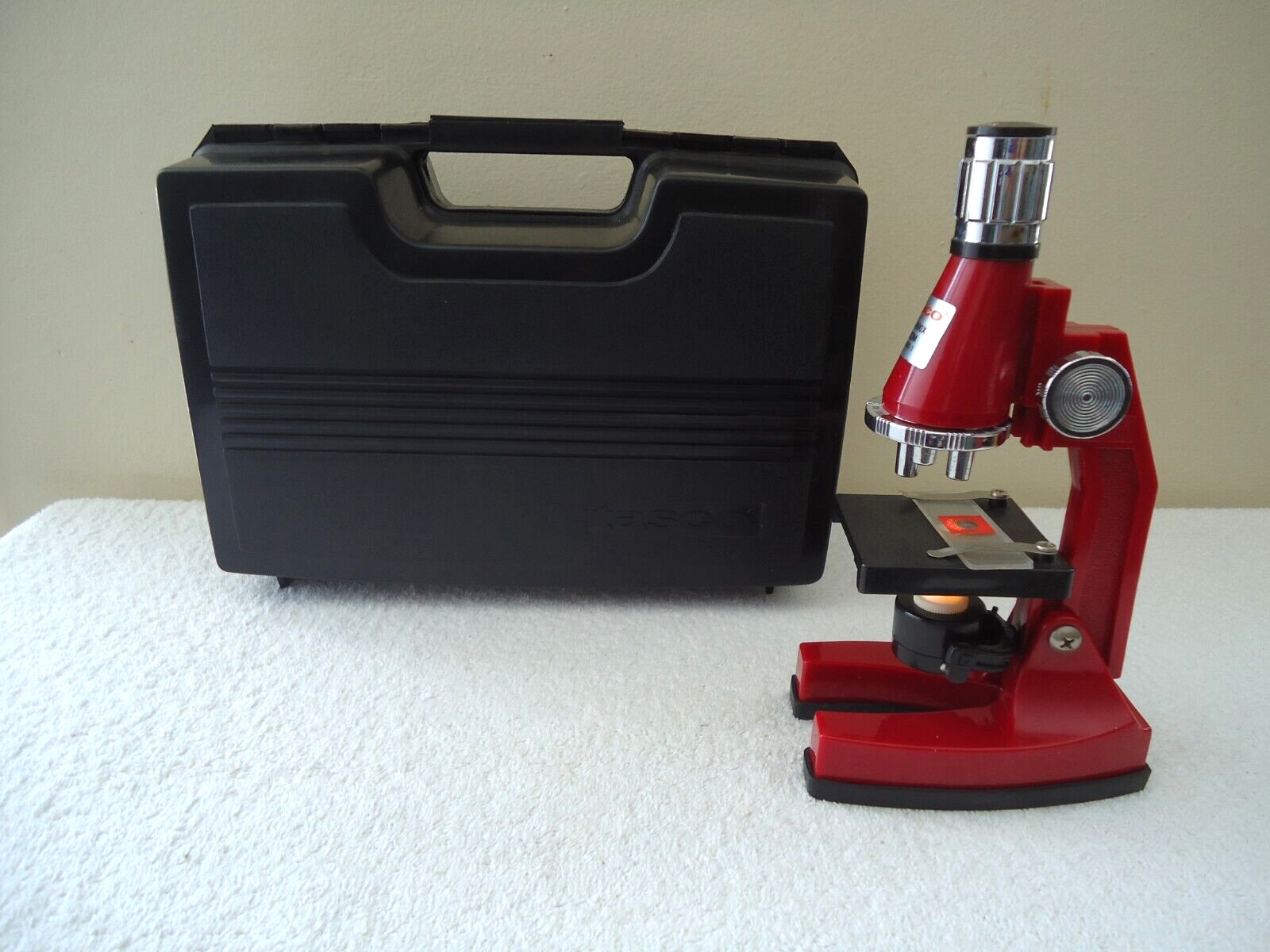 Tasco 50X-900X Zoom # 60900-3 Microscope With Black Tasco Case " See All Pics "