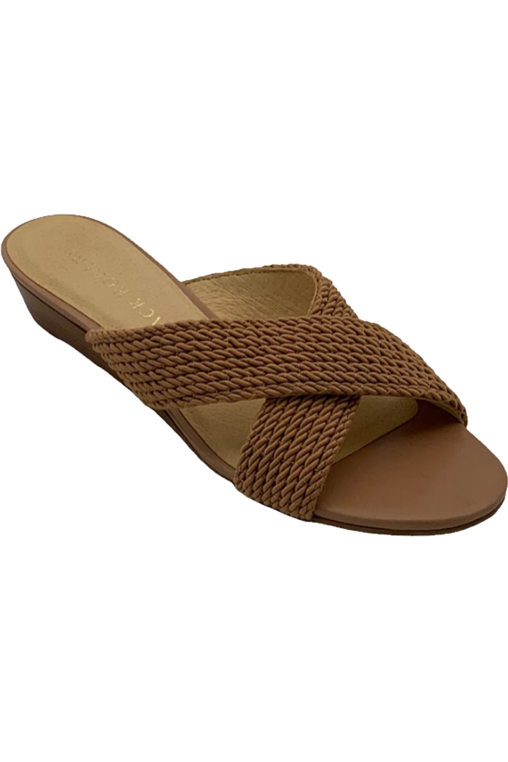 Jack Rogers Rope Dolphin Mini-Wedge Slide Sandals Cafe Au Lait