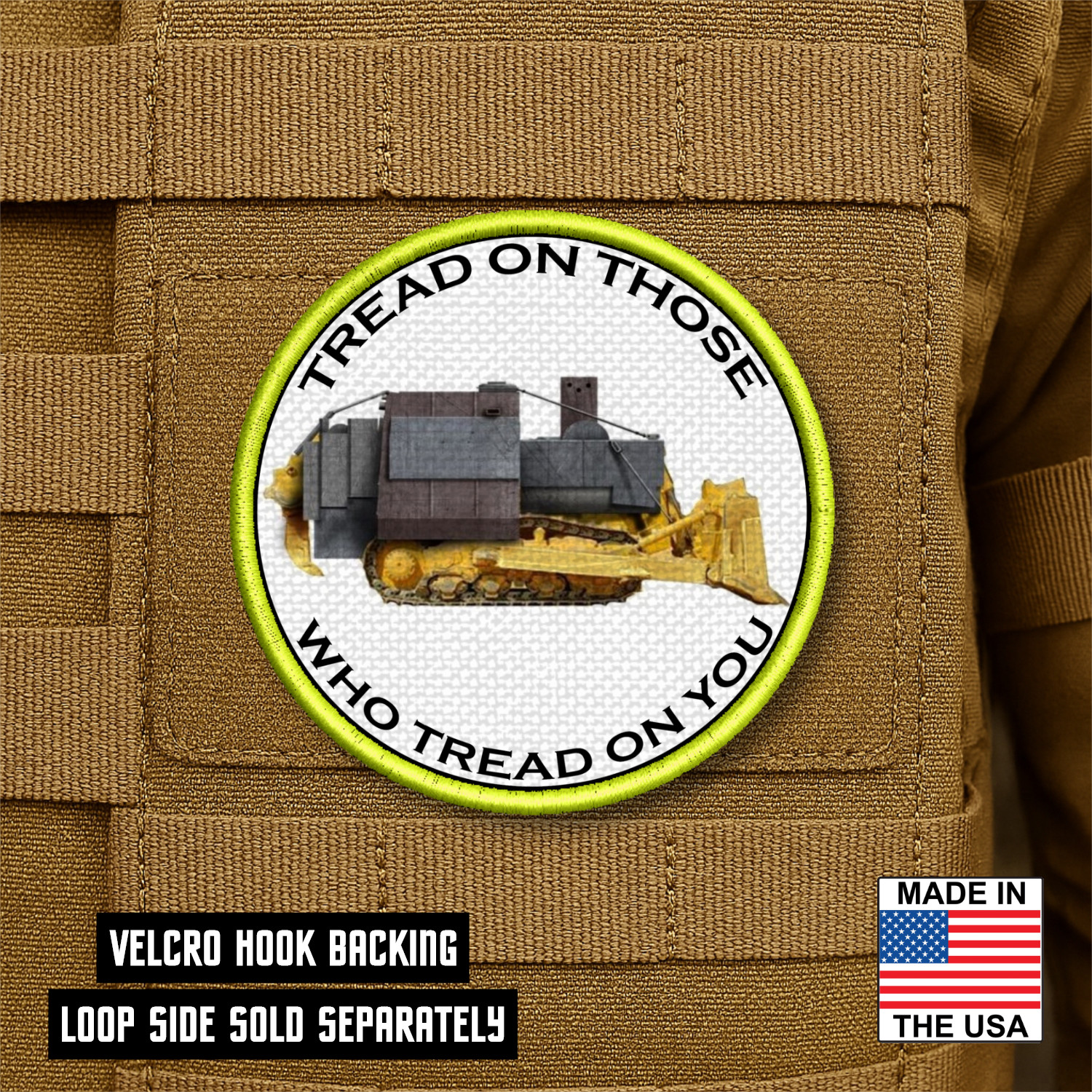 Killdozer Printed Morale Patch 3" or 4" | Tread On Them | VELCRO® Brand Fastener