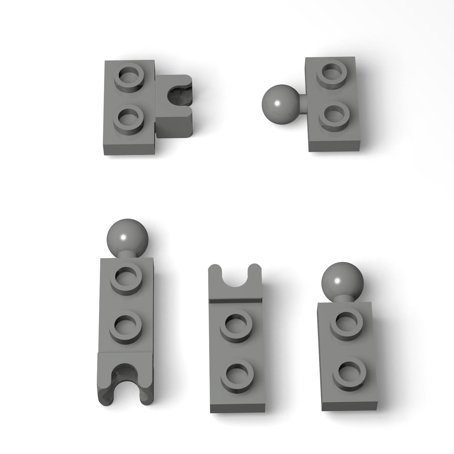 105PCS Classic Building Gray Ball Joint Plate Bulk, Model Ball and Socket Joints