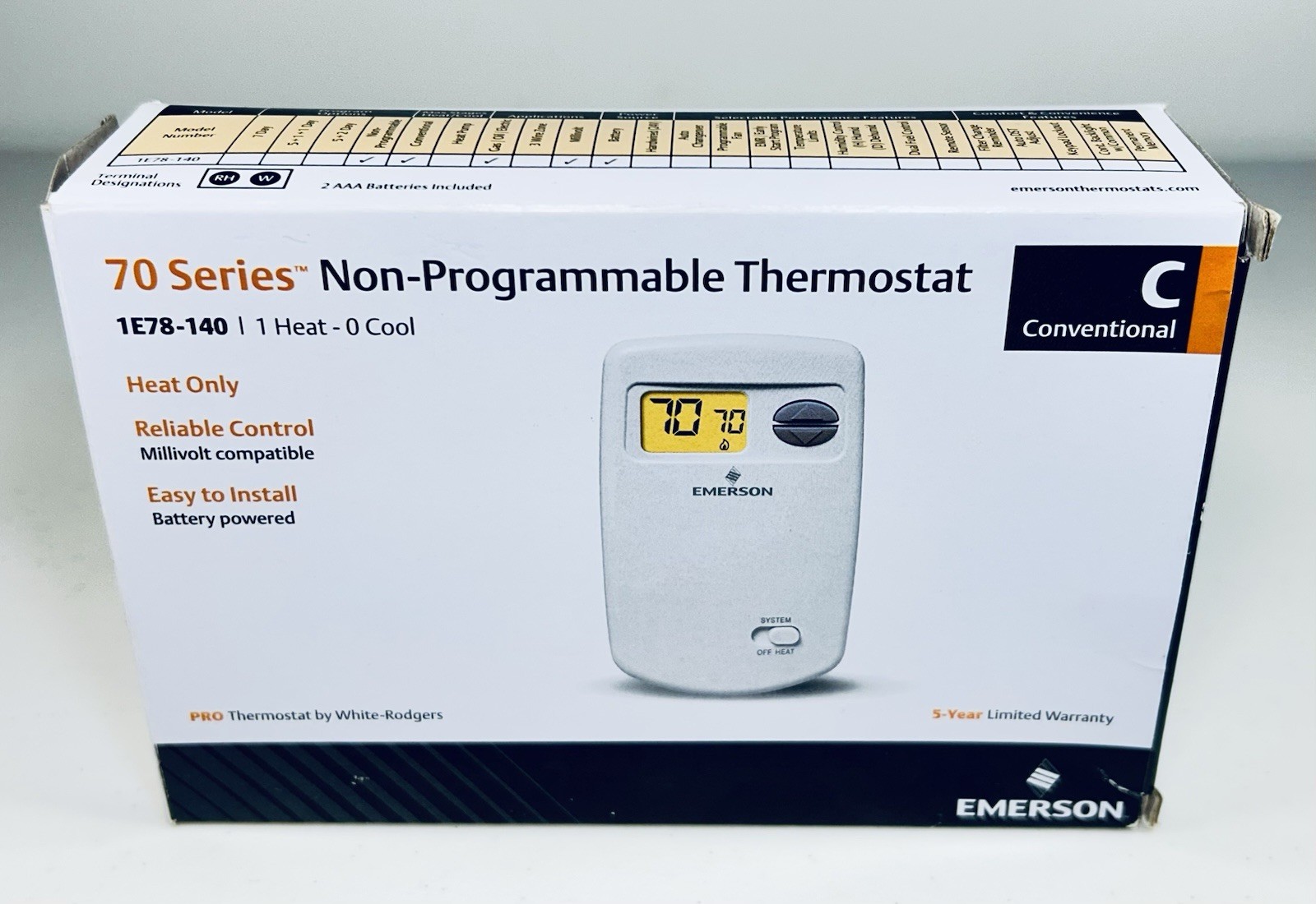 Emerson 1E78-140 Non-programmable Thermostat