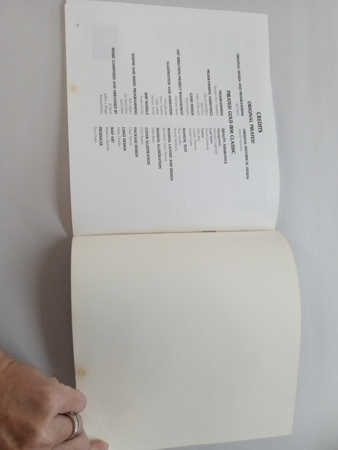 Classic Series "Pirates" Instruction Manual MicroProse Strategy