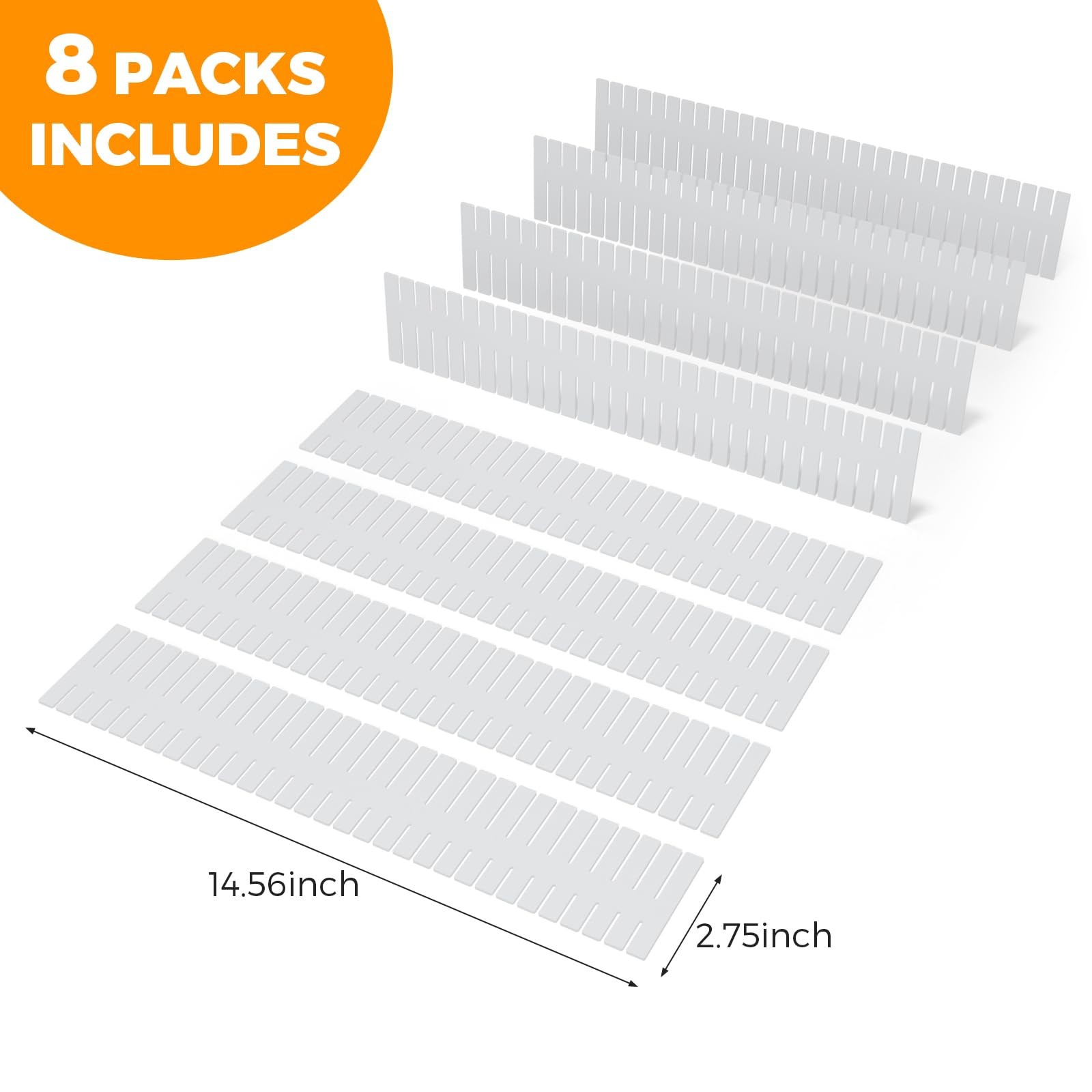 Plastic Drawer Dividers Adjustable Drawer Organizer Dividers Separator for Ti...