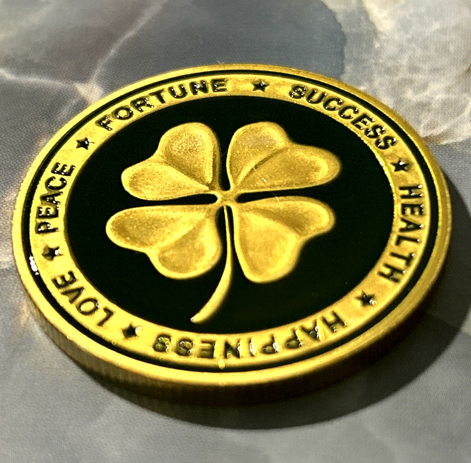 *Lucky Irish Shamrock 777*  Pocket Gift Coin-Medal 1.5"