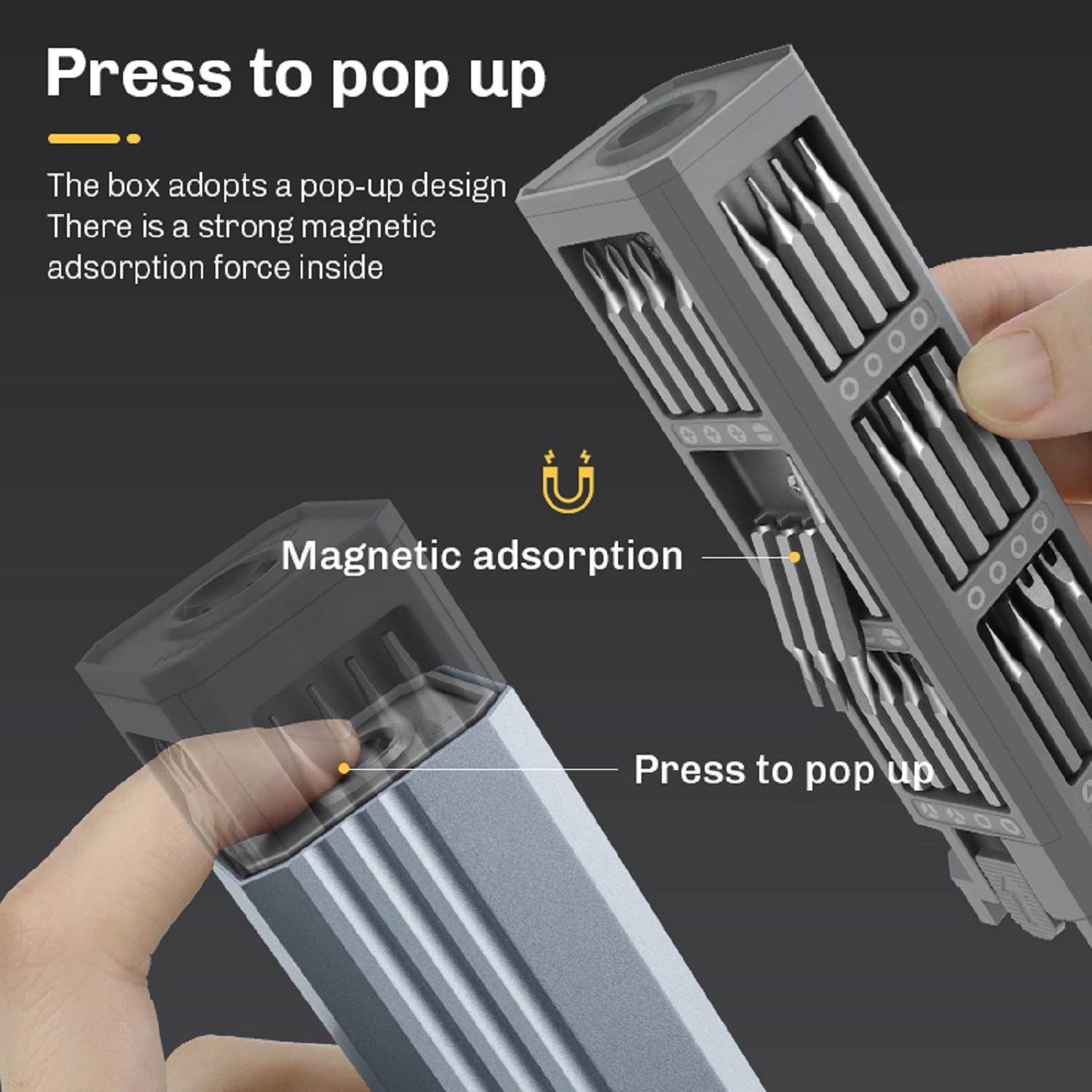 Electric Screwdriver, Mini Precision Screwdriver Set, 44-in-1 Magnetic Bits