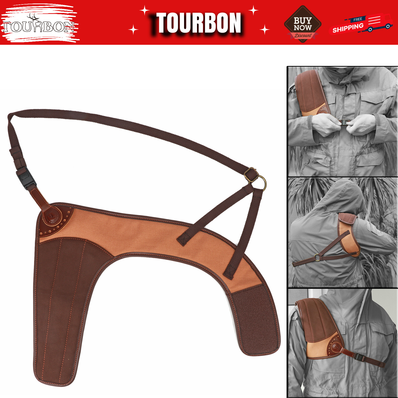 TOURBON Shooting Shoulder Recoil Pad Rifle Shotgun Protector Field Guard Cushion