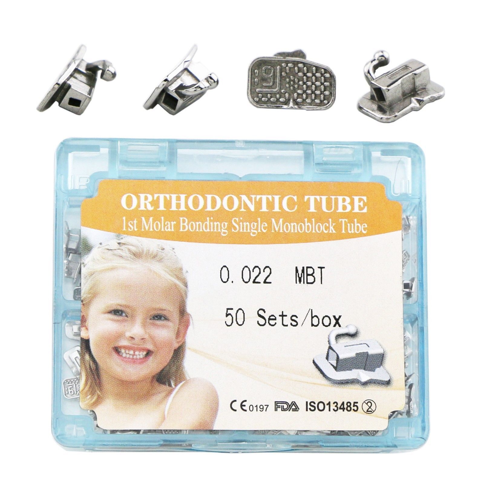 200 Pcs Dental Buccal Tube 1st Molar Bondable Non-Convertible MBT 022 Monoblock