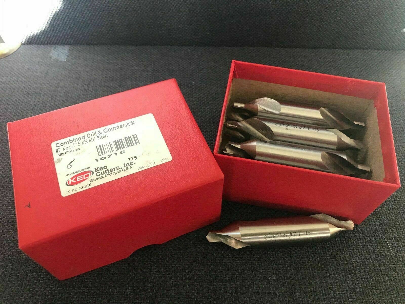 1x NEW KEO Combined Drill & Countersink #7 T15 RH 60° Plain 5/8" 1/4" - 10715