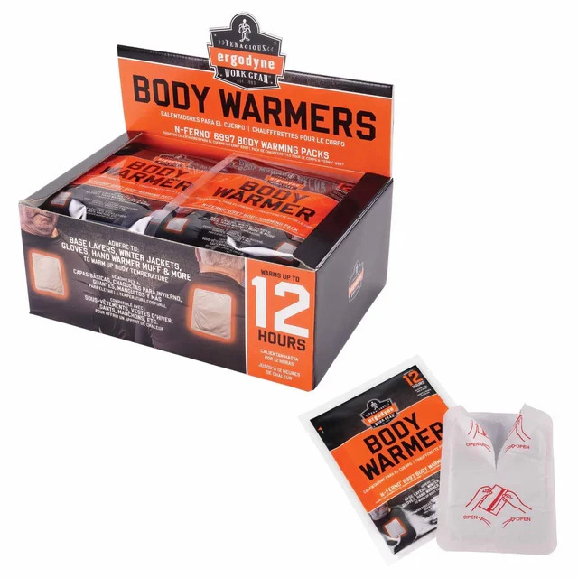 Case  40 x Ergodyne N-Ferno 6997 Adhesive Body Warmers - Air Activated Heat Pad