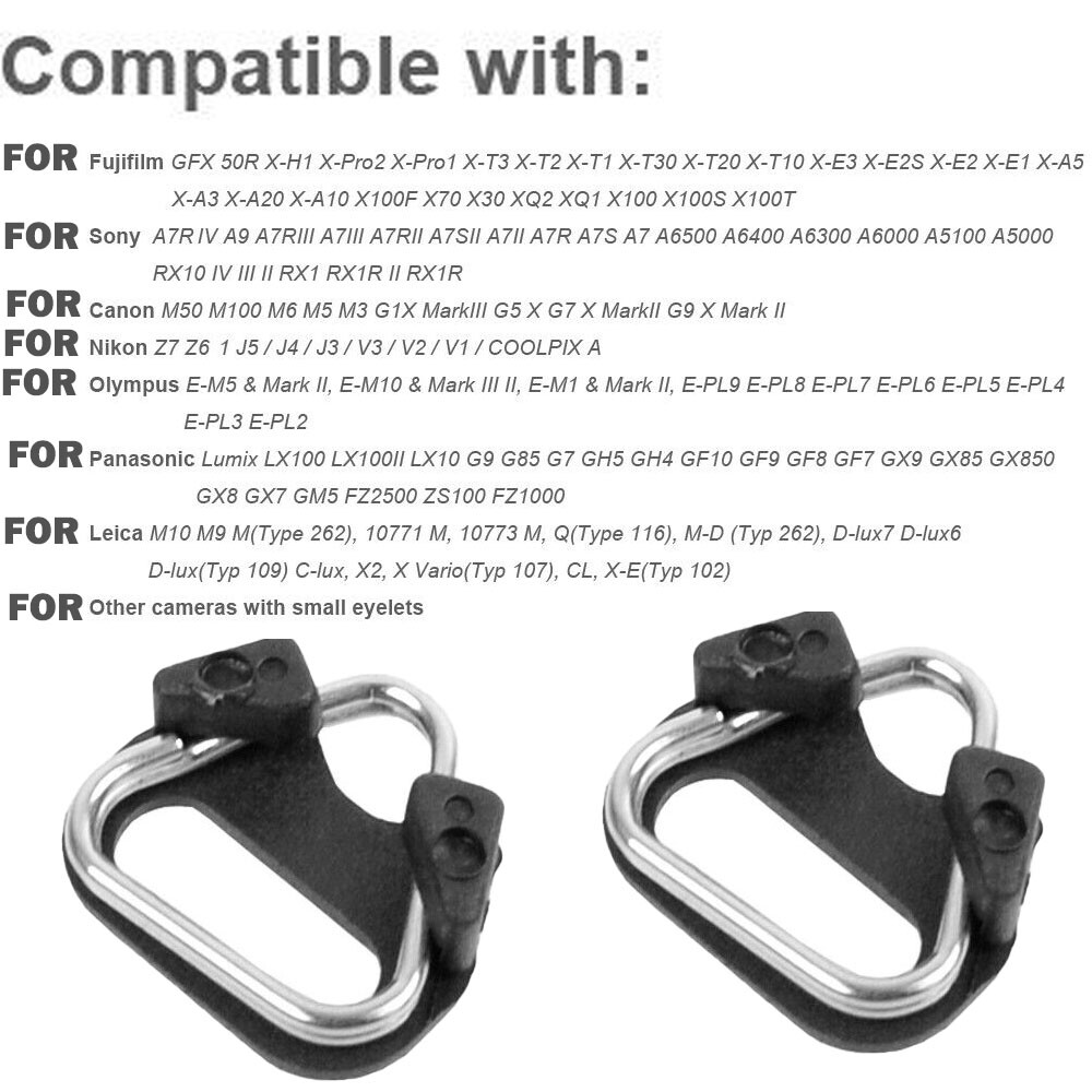20Pack Camera Strap Triangle Split Ring Adapter + Cap For Fuji Lecia Nikon Canon