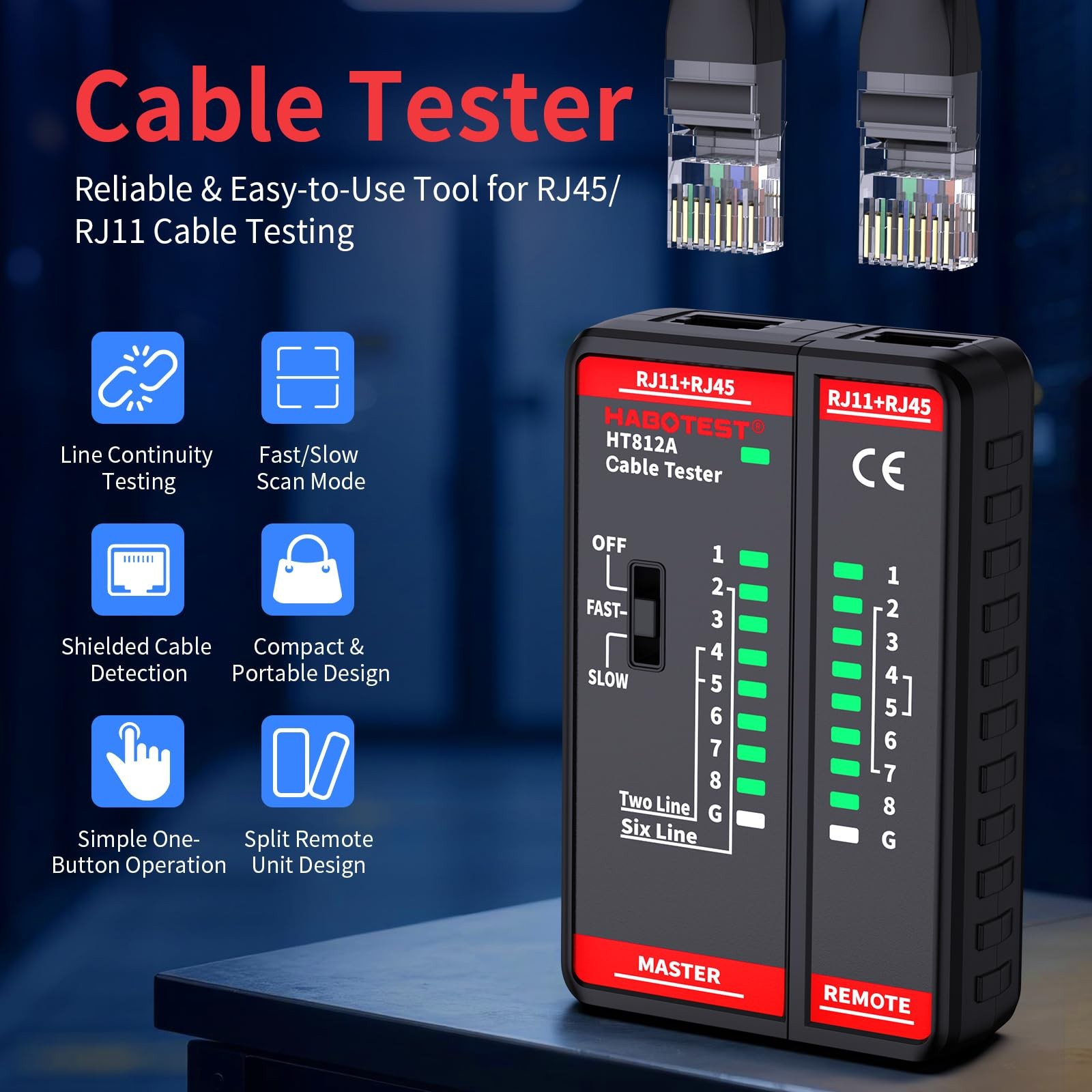 LAN Tester Network Cable Tester, RJ45 Network Tester for CAT5 CAT5E CAT6 CAT6...