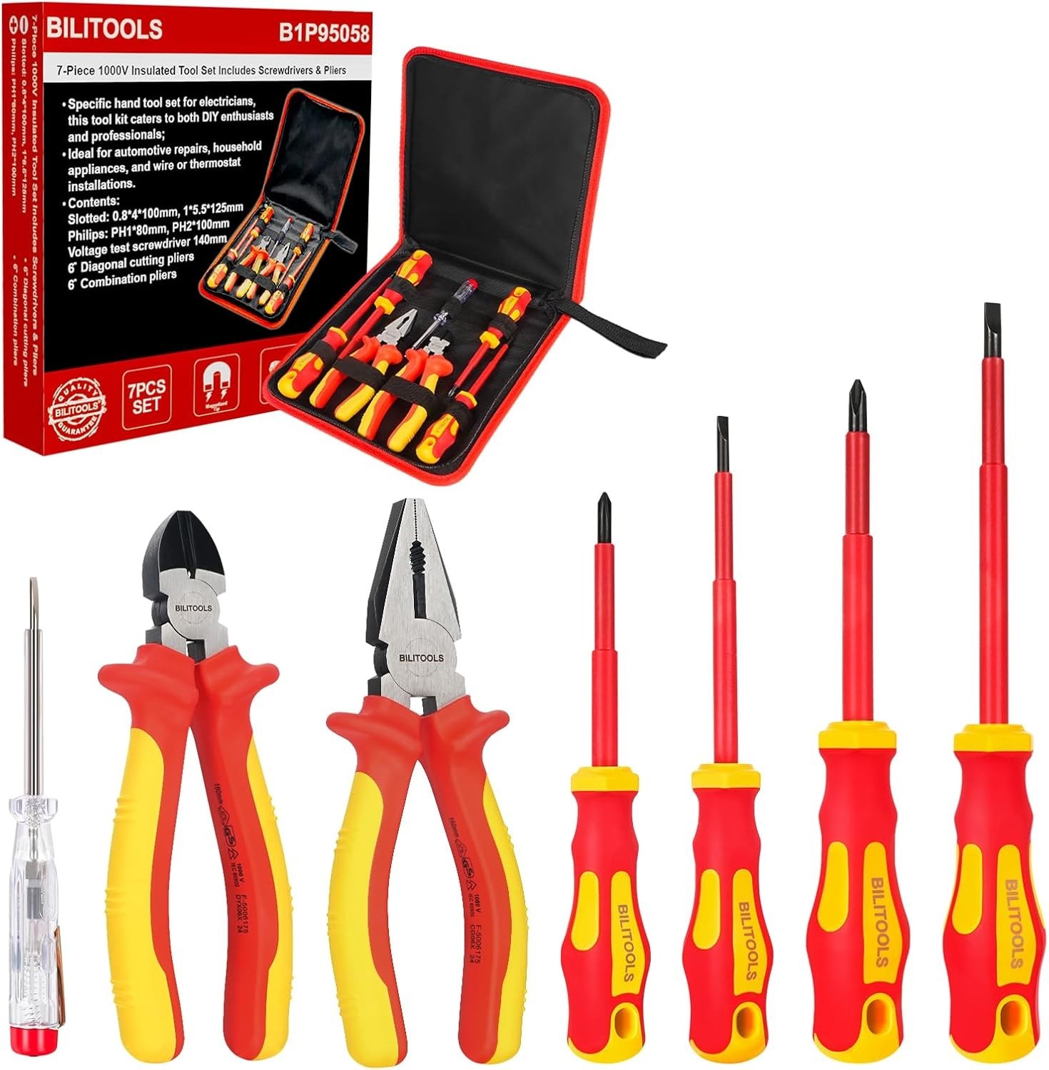VDE Certified 7pcs Screwdriver Pliers Kit