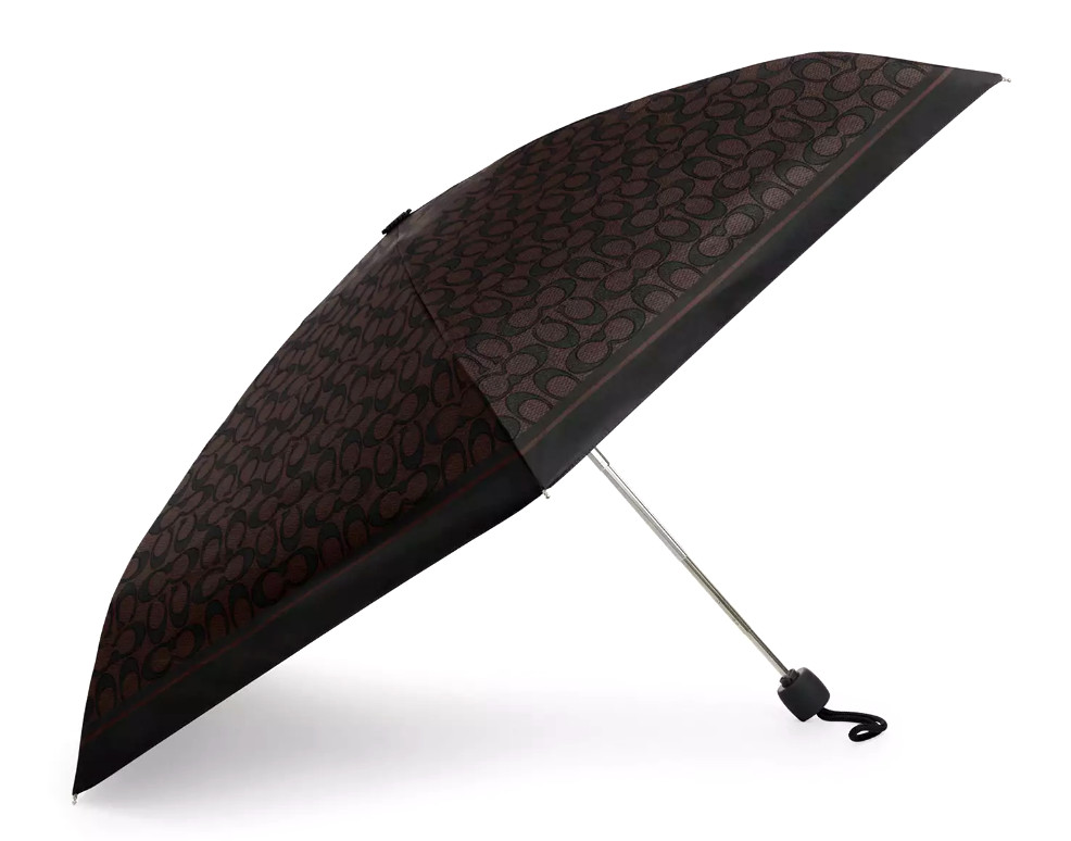 💜Coach UV Protection Mini Umbrella - CZ197 Walnut Black - NWT Factory Sealed