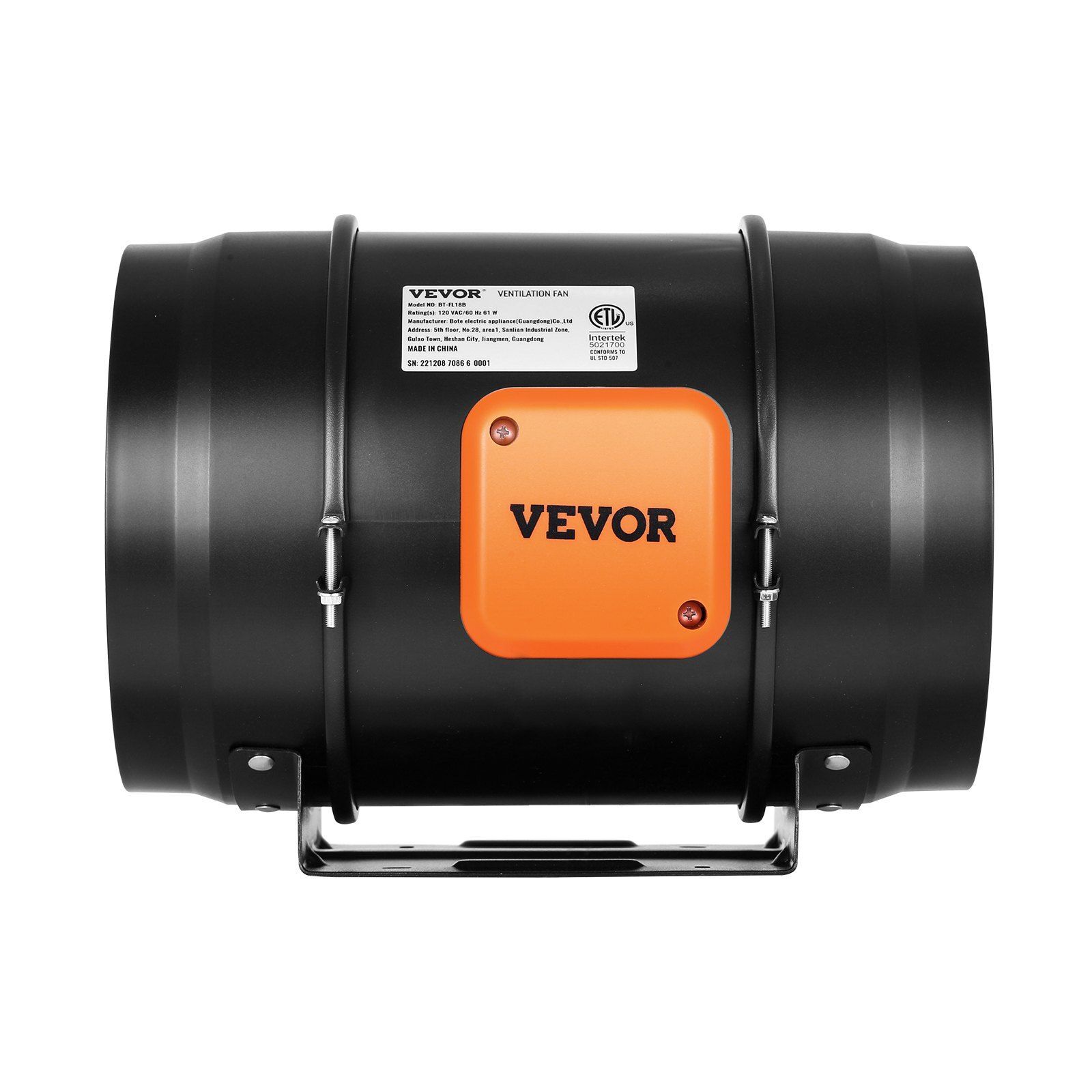 8 Inch Inline Duct Fan HVAC Exhaust Blower Kit EC Variable Speed Control