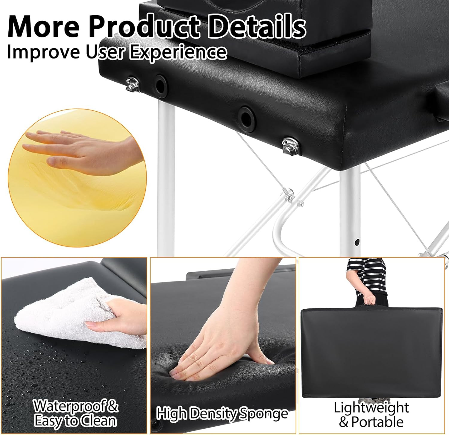 Lash Bed for Lash Extensions Portable Lash Bed Massage Table with Eyelash Pillow