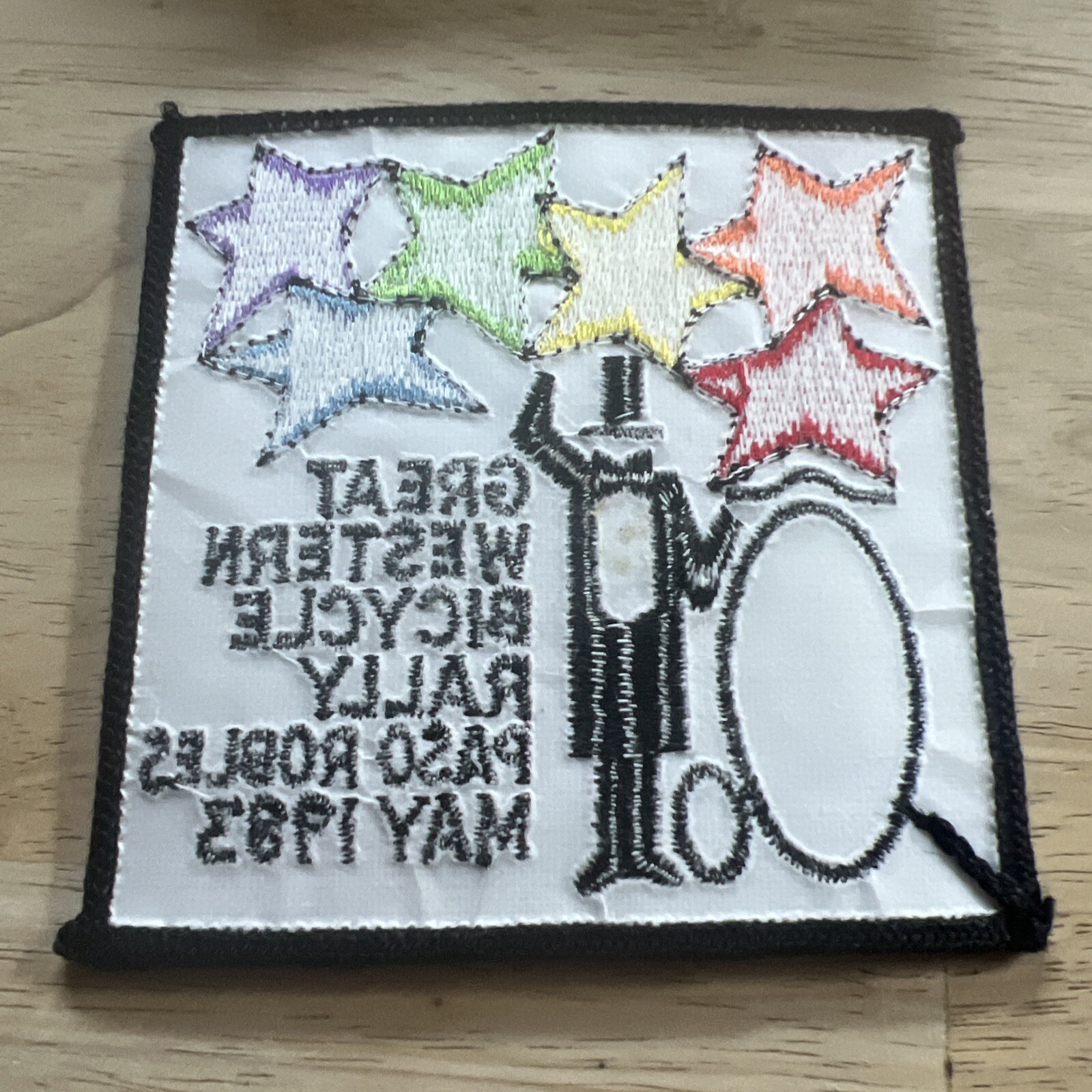 Vtg May 1983 Paso Robles CA GREAT WESTERN BICYCLE RALLY Patch.