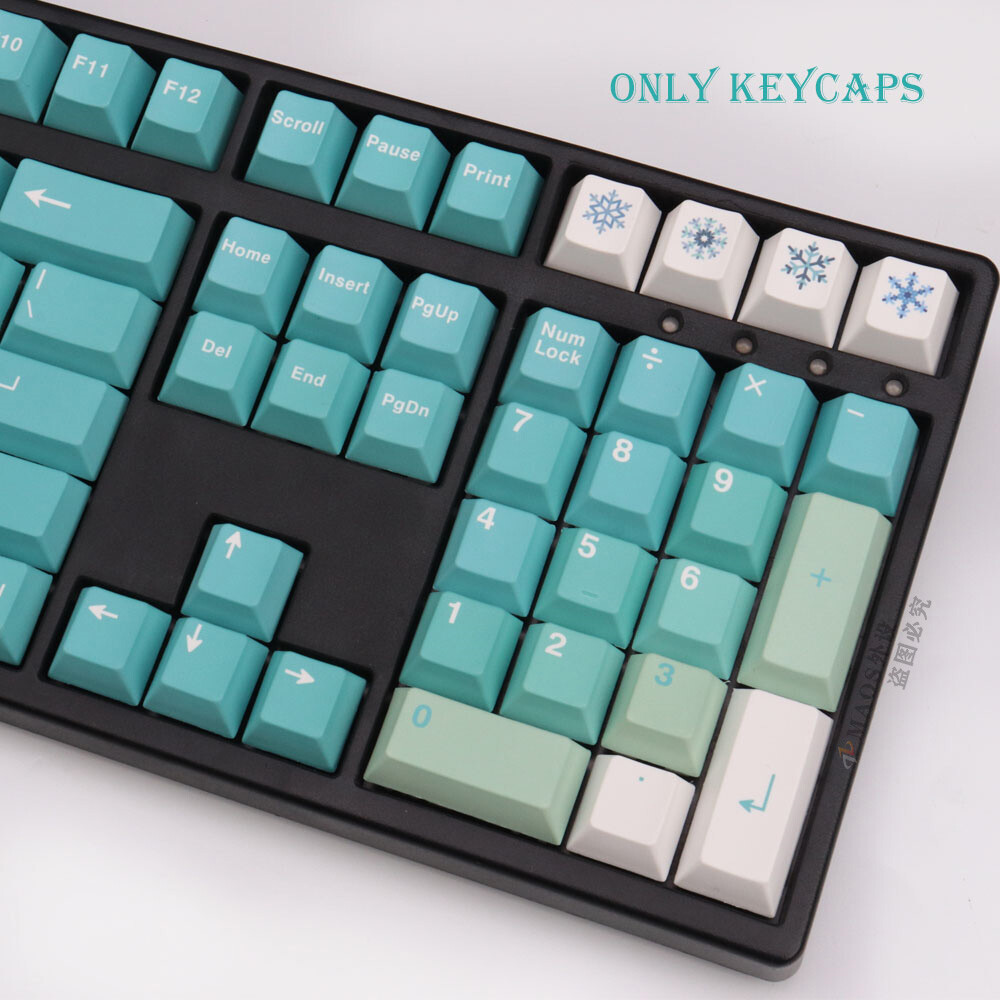 DIY White Green Gradient Theme Keycap Cherry Profile PBT 108 Key for Cherry MX