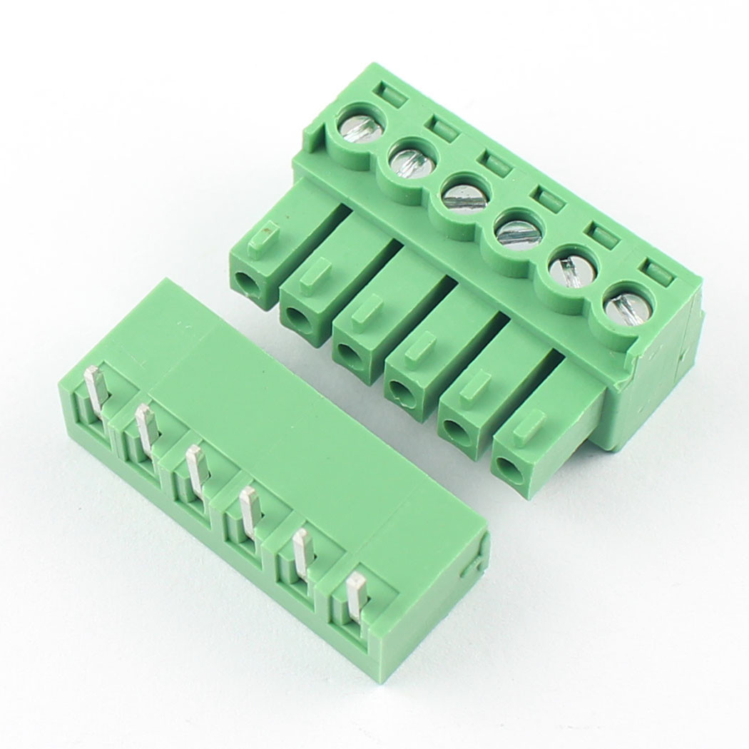 50Pcs 3.81mm Pitch 6 Pin Angle Screw Pluggable Terminal Block Plug Connector