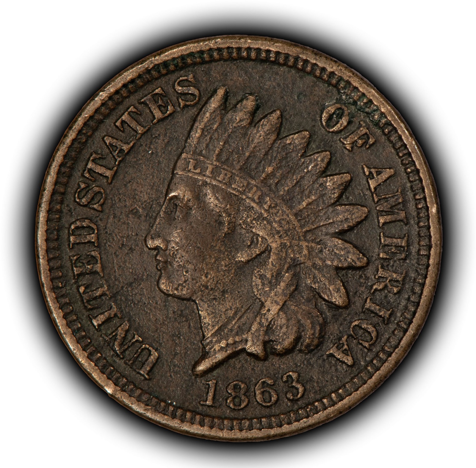 1863 1c Indian Head Small Cent - XF - SKU-Y6477