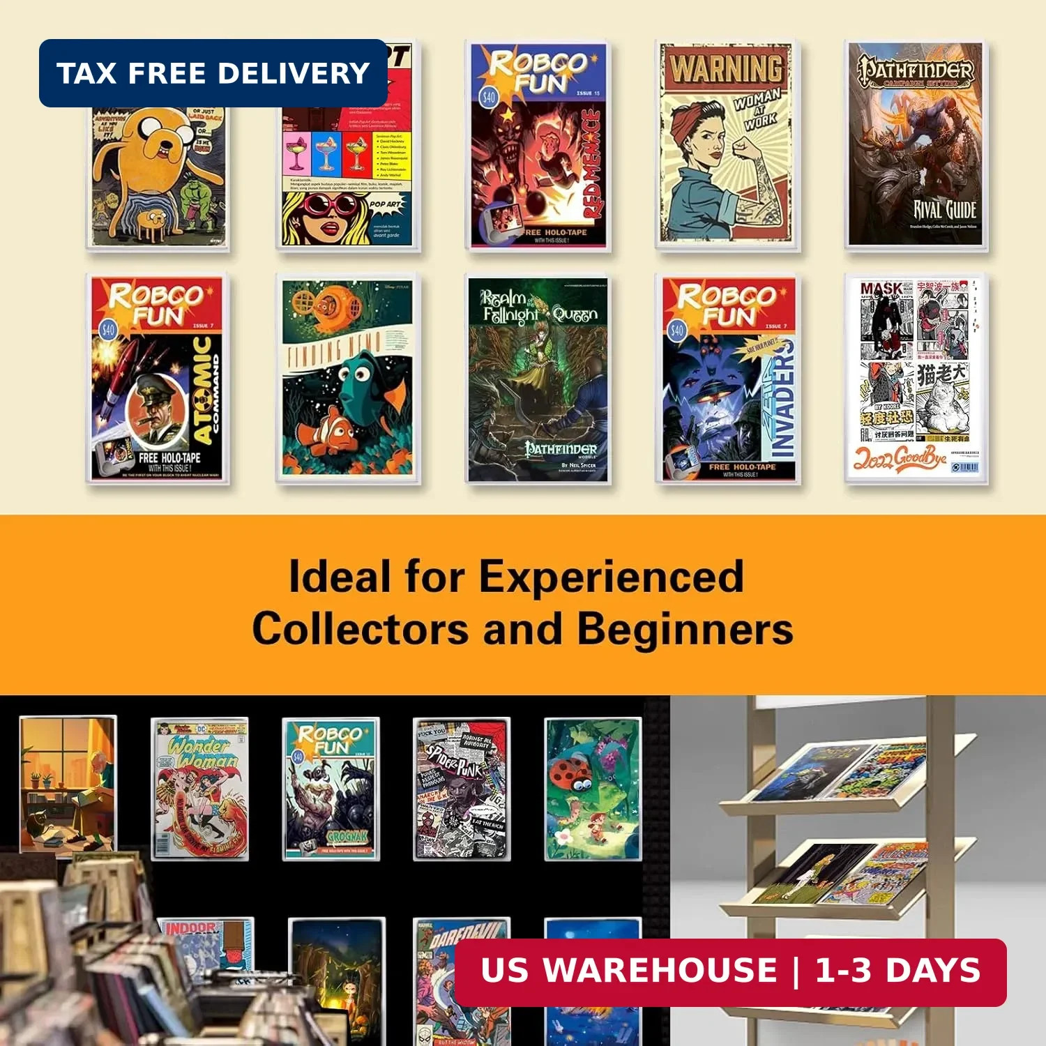 10ct Current Comic Book Toploaders - Modern Comic Book Top loaders, Crystal Clea