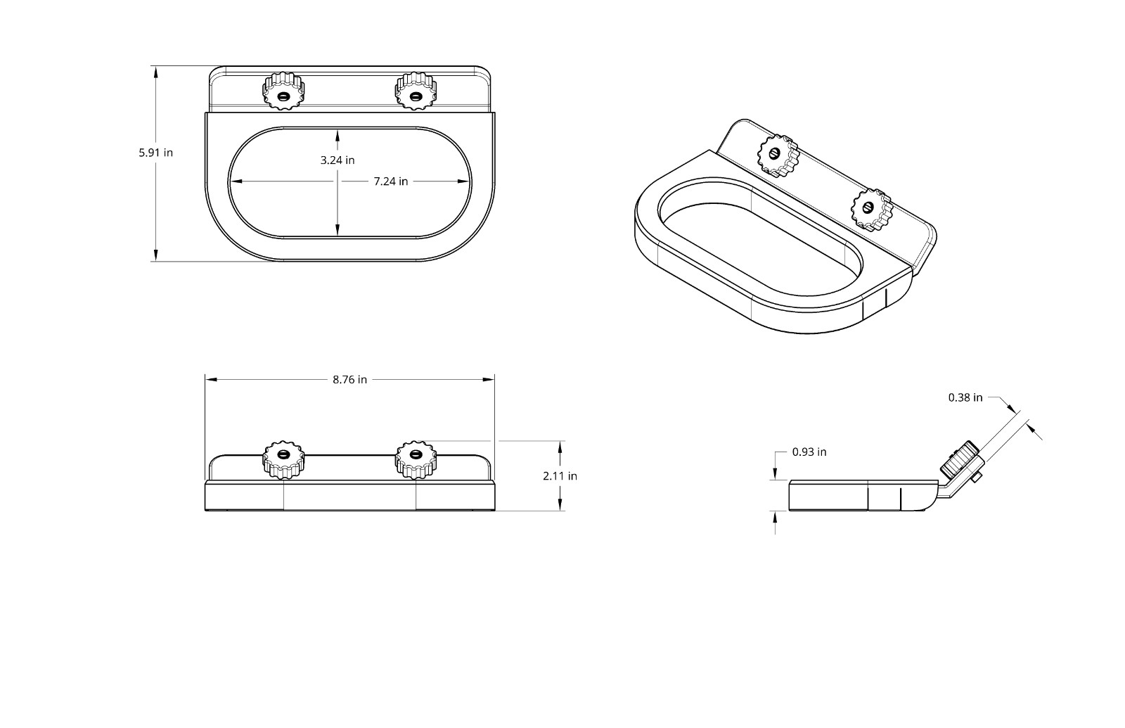 45 Degree Garbage Holder for LUND Sport Track System