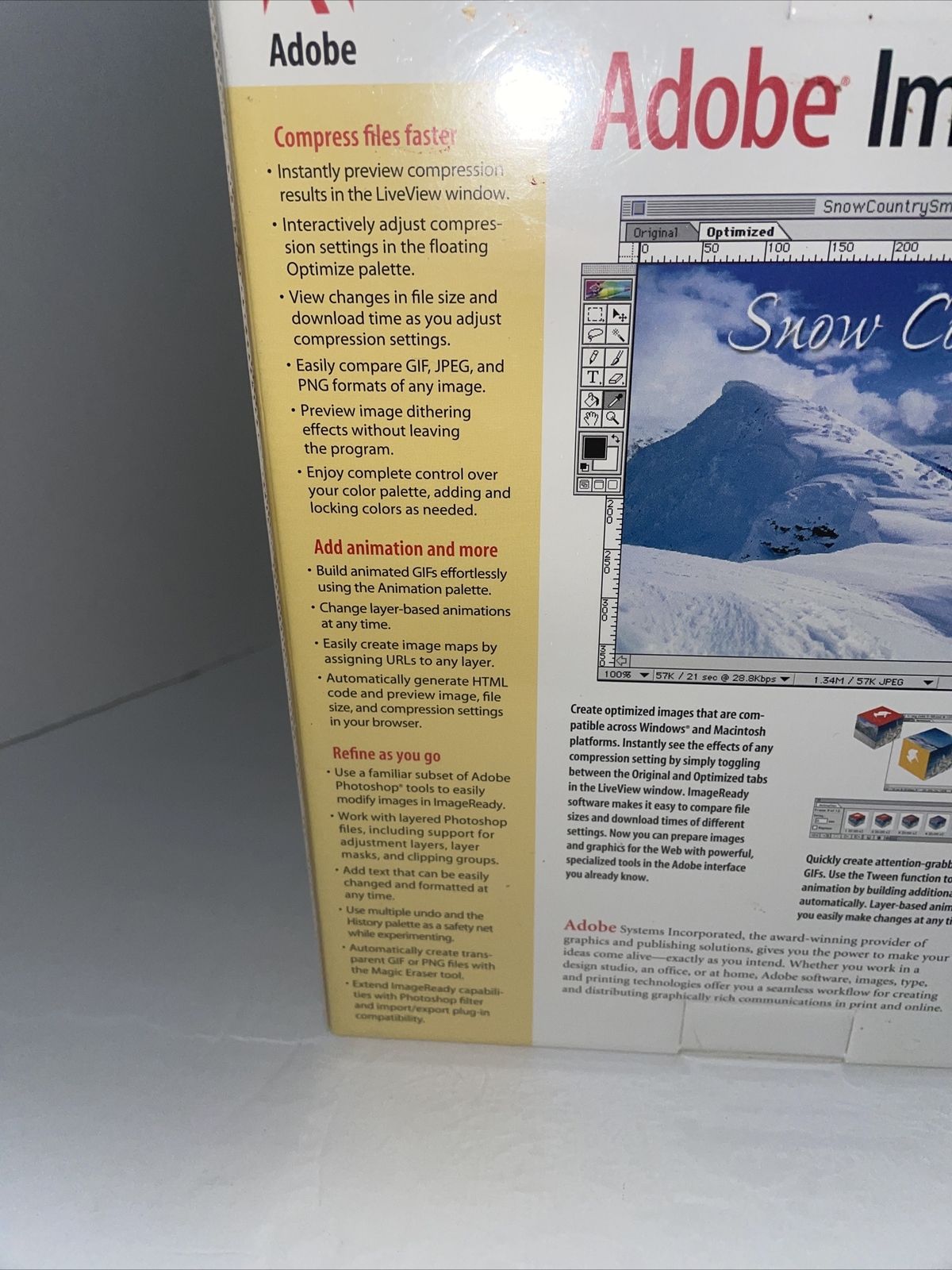 Adobe ImageReady Software Vintage 1.0 Education Version SEALED Macintosh ￼$129