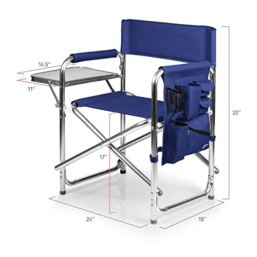 PICNIC TIME NCAA Michigan Wolverines Sports Chair w/ Side Table - Beach Chair