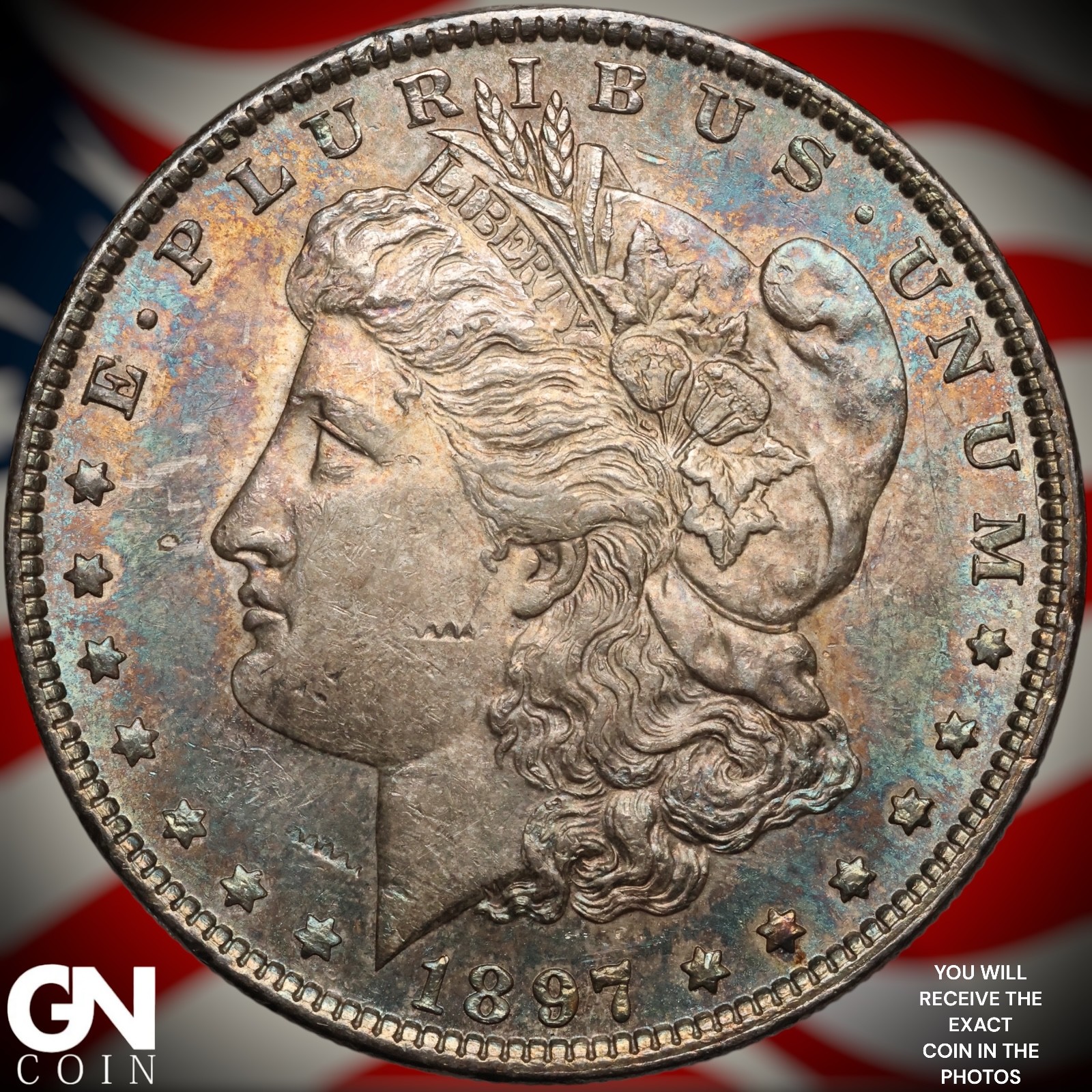 1897 P COLOR Morgan Dollar B3383