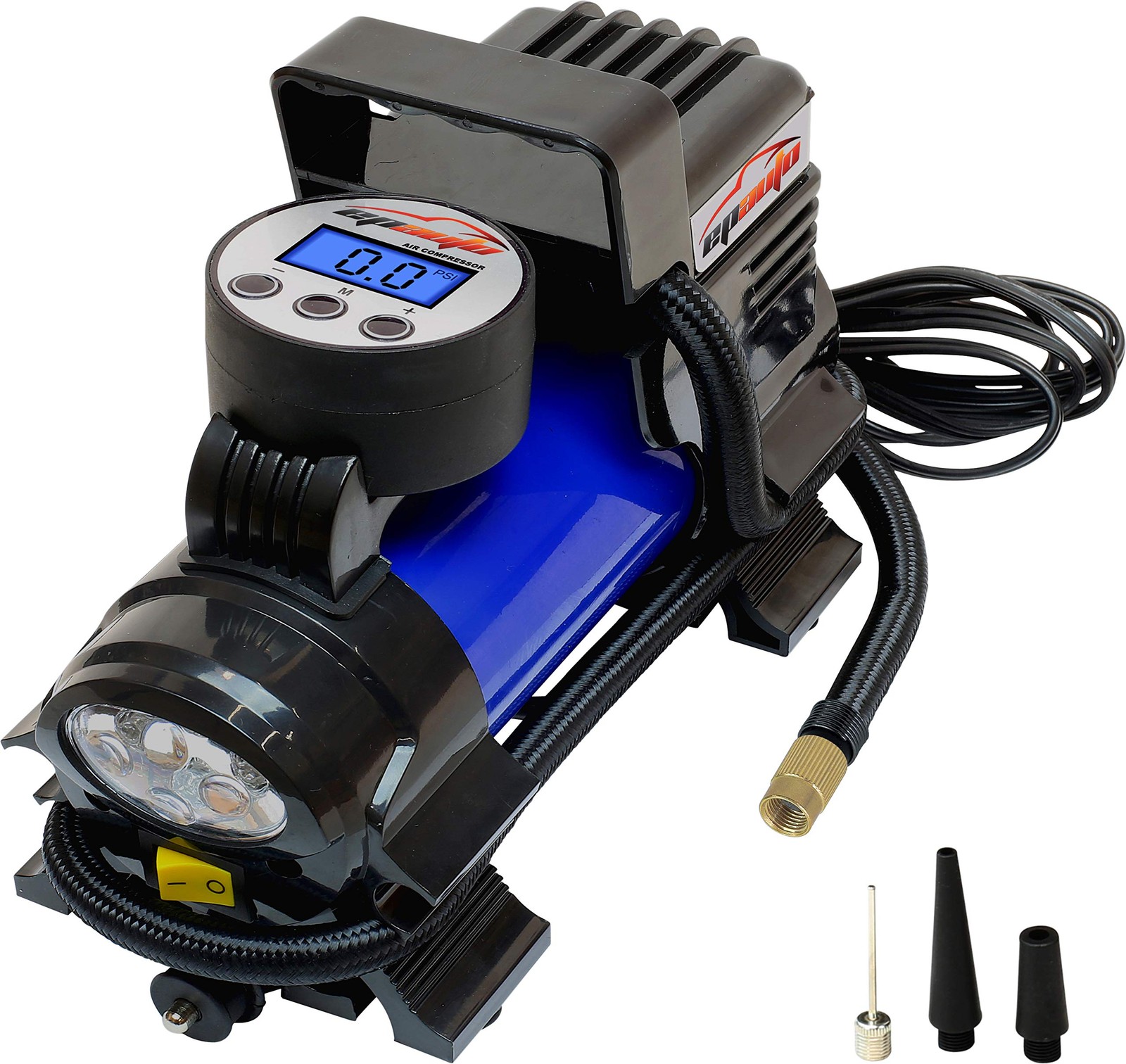 EPAuto 12V DC Portable Air Compressor Pump, Digital Tire Inflator 12V, Blue