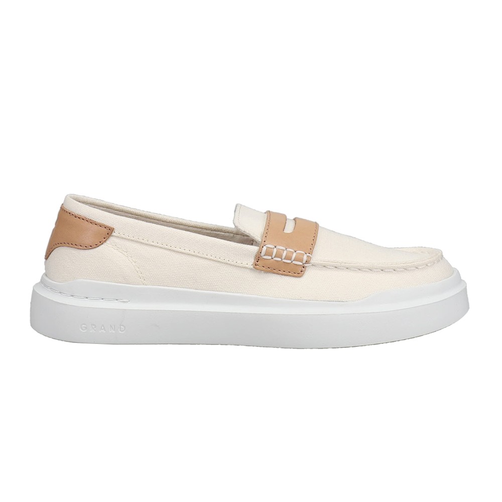 Cole Haan Grandpro Rally Canvas Penny Loafers Womens Beige Flats Casual W23396