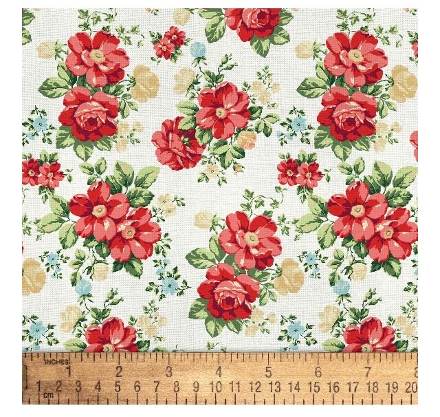 3 YDS Pioneer Woman Vintage Floral on White QUILT FABRIC