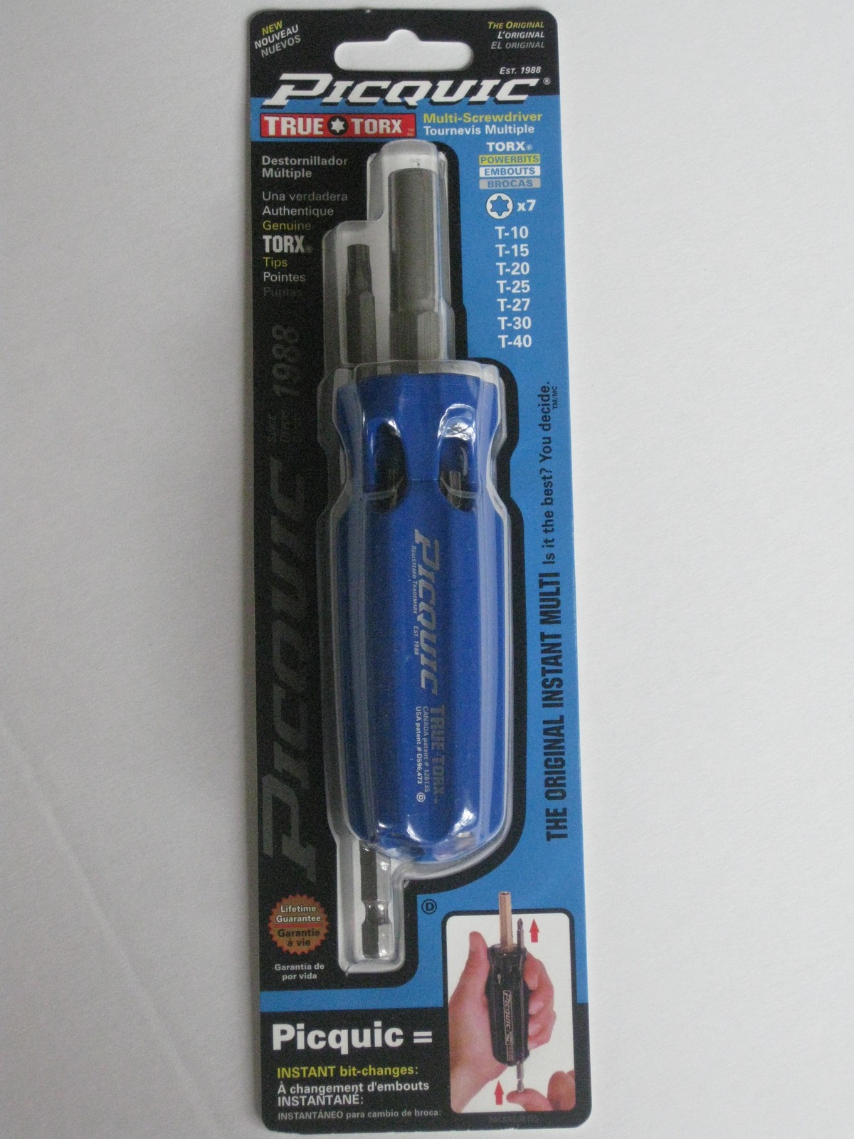 PICQUIC TRUE TORX Multi Bit Driver with 7 Torx Powerbits #88155