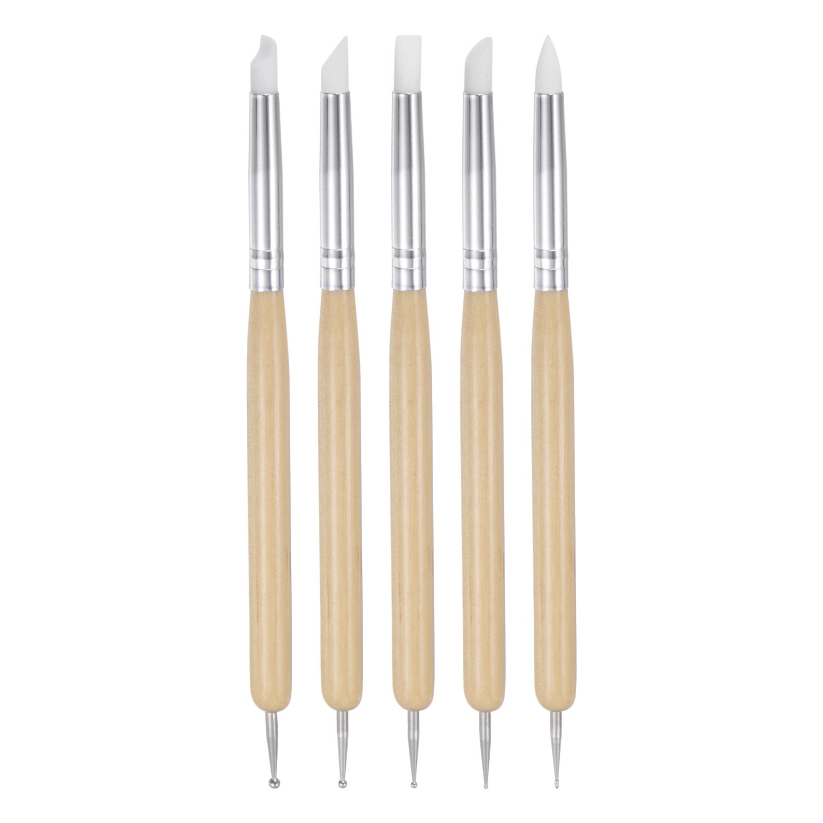 5Pcs Silicone Clay Sculpting Tool Double-Ended for DIY Handicraft Wood