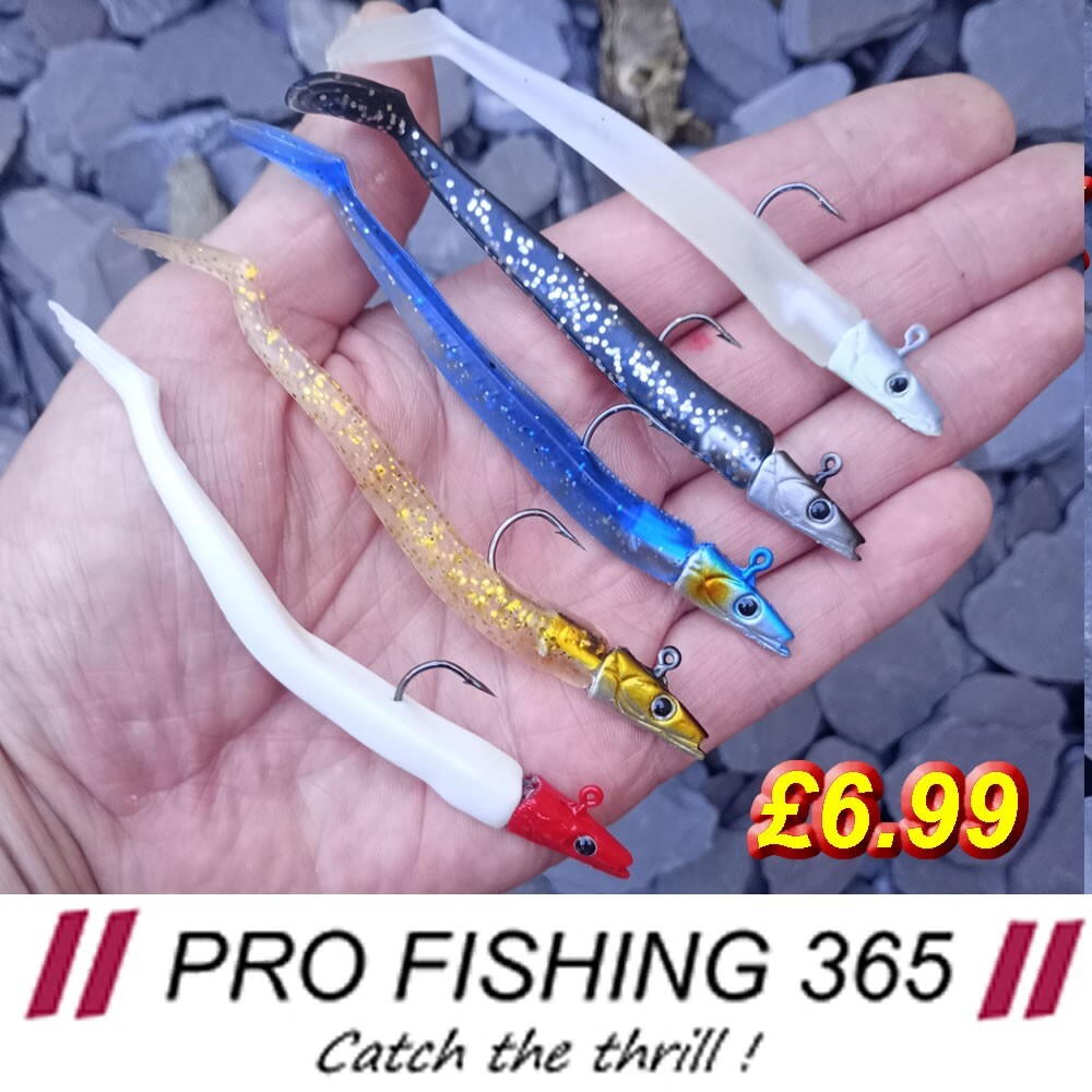 Bass Cod Mackerel Sea Fishing Lures Jighead Soft Savage Bait Gear 10 Grams X 5