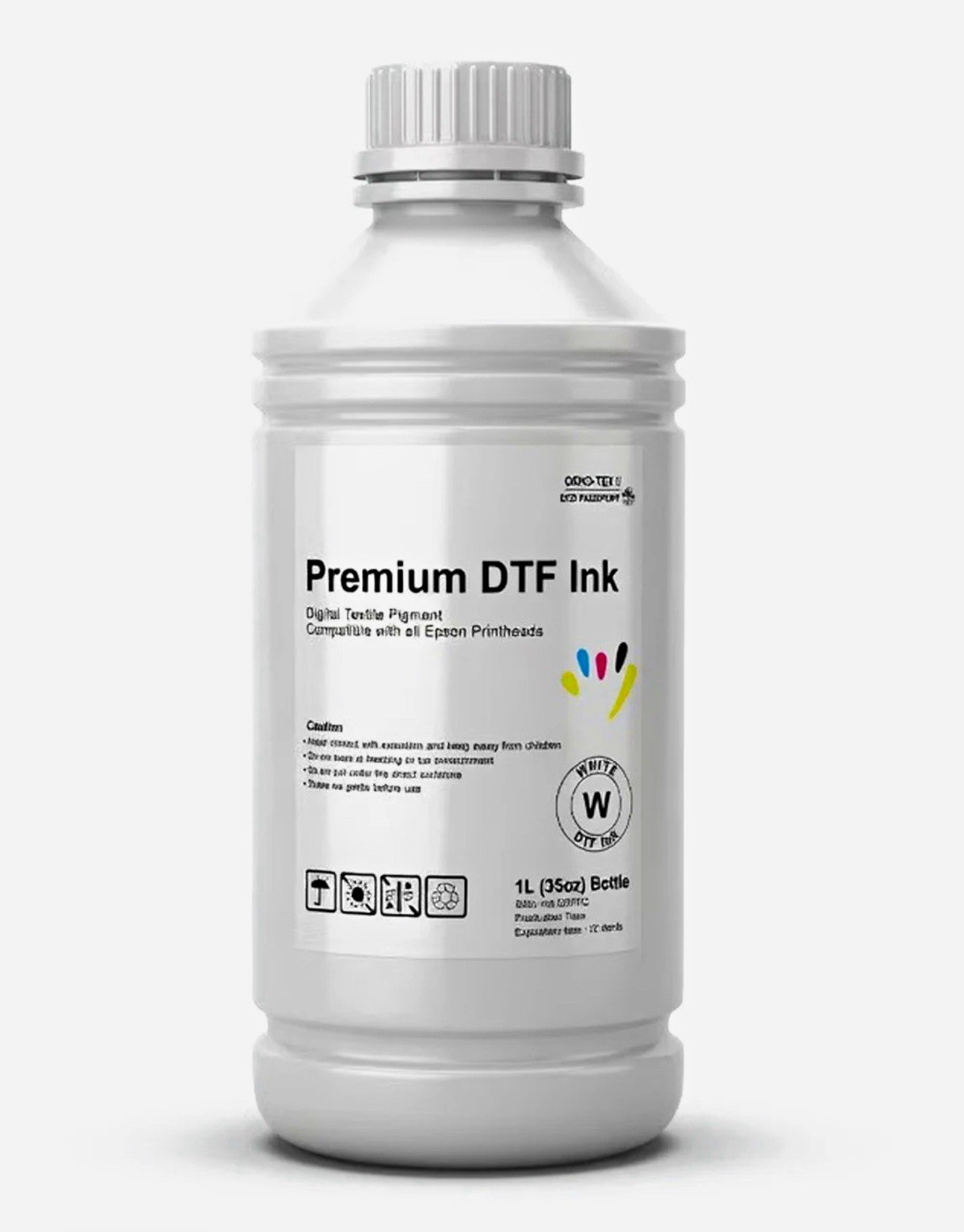 OEKO-TEX Premium DTF Ink White Pigment 1L (35oz) Digital Low Solvent