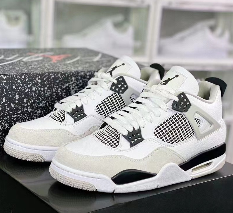 Jordan 4 Military Black Men's Retro Mid Top Basketball Shoes