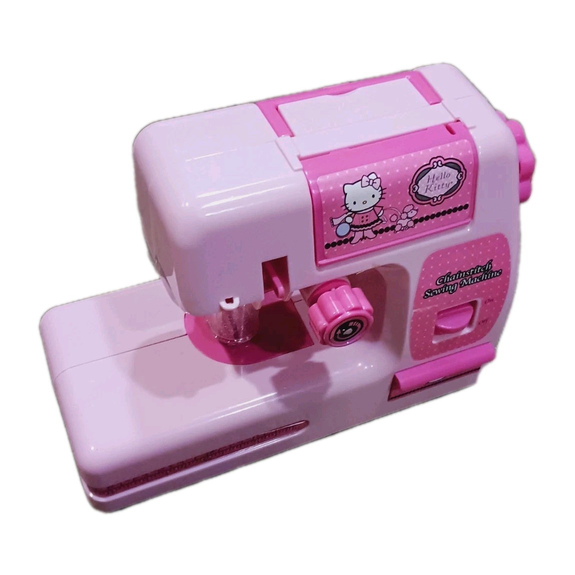 Hello Kitty ChainStitch Toy Sewing Machine Pink w/ Pedal 2011 Tested WORKS