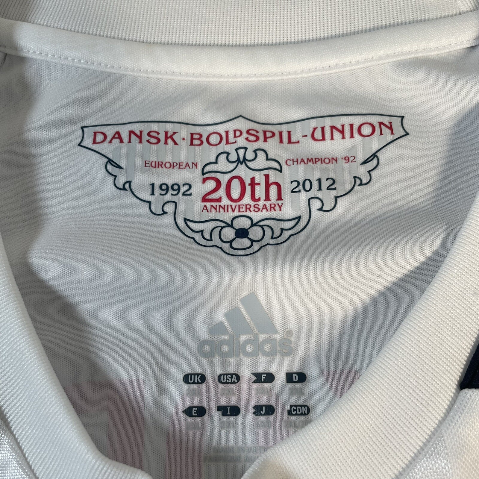 DENMARK 20th ADIDAS JERSEY DANSK BOLDSPIL UNION 2XL