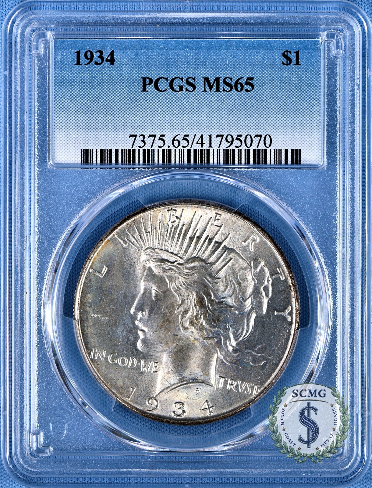 1934 Peace Dollar PCGS MS65 - Lovely Gem Lustrous Tones