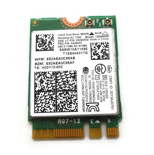 Intel 7260NGW 802.11AC NGFF M.2 Wireless Wifi + Bluetooth BT 4.0 Card  Dual Band