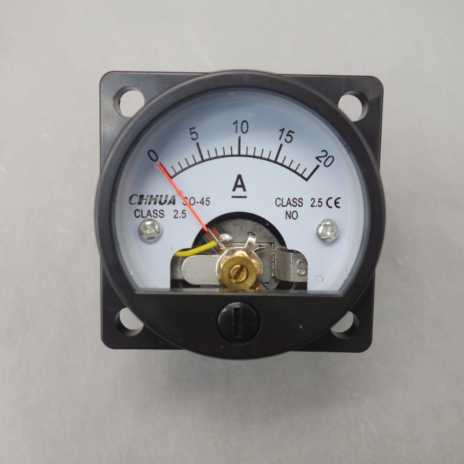 1PC DC 0-20A Analog Ammeter Panel AMP Current Meter SO45 20A Cutout 45mm
